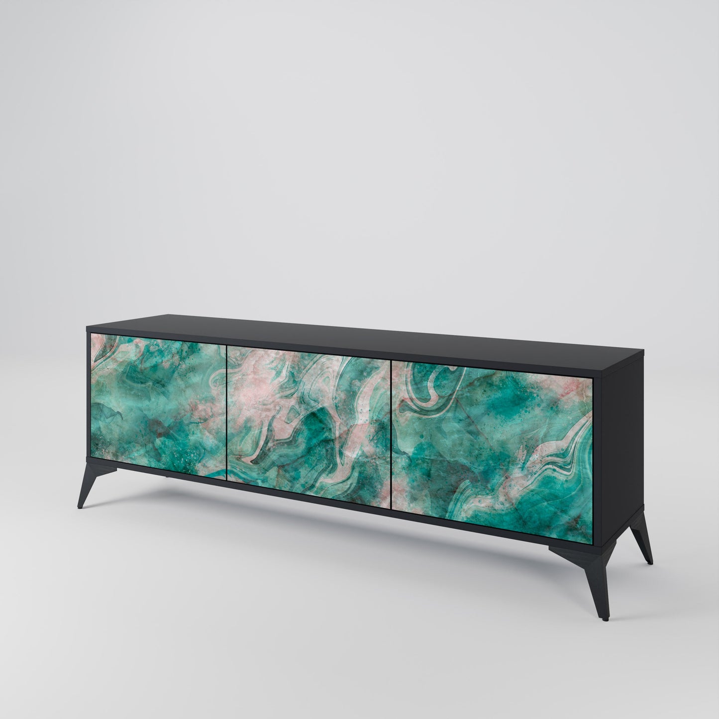 Mobile TV ABSTRACT ALCHEMY a 3 ante con finitura nera
