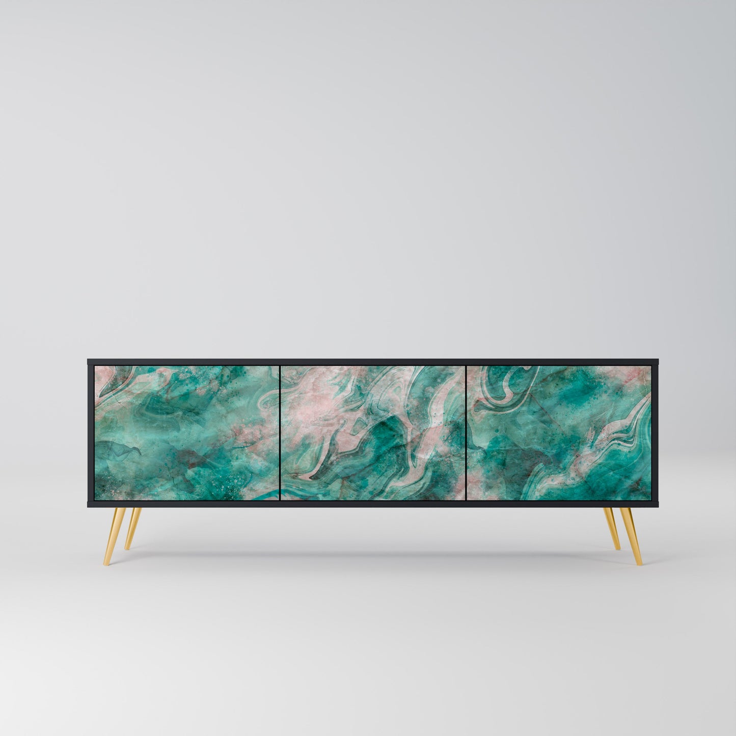 Mobile TV ABSTRACT ALCHEMY a 3 ante con finitura nera