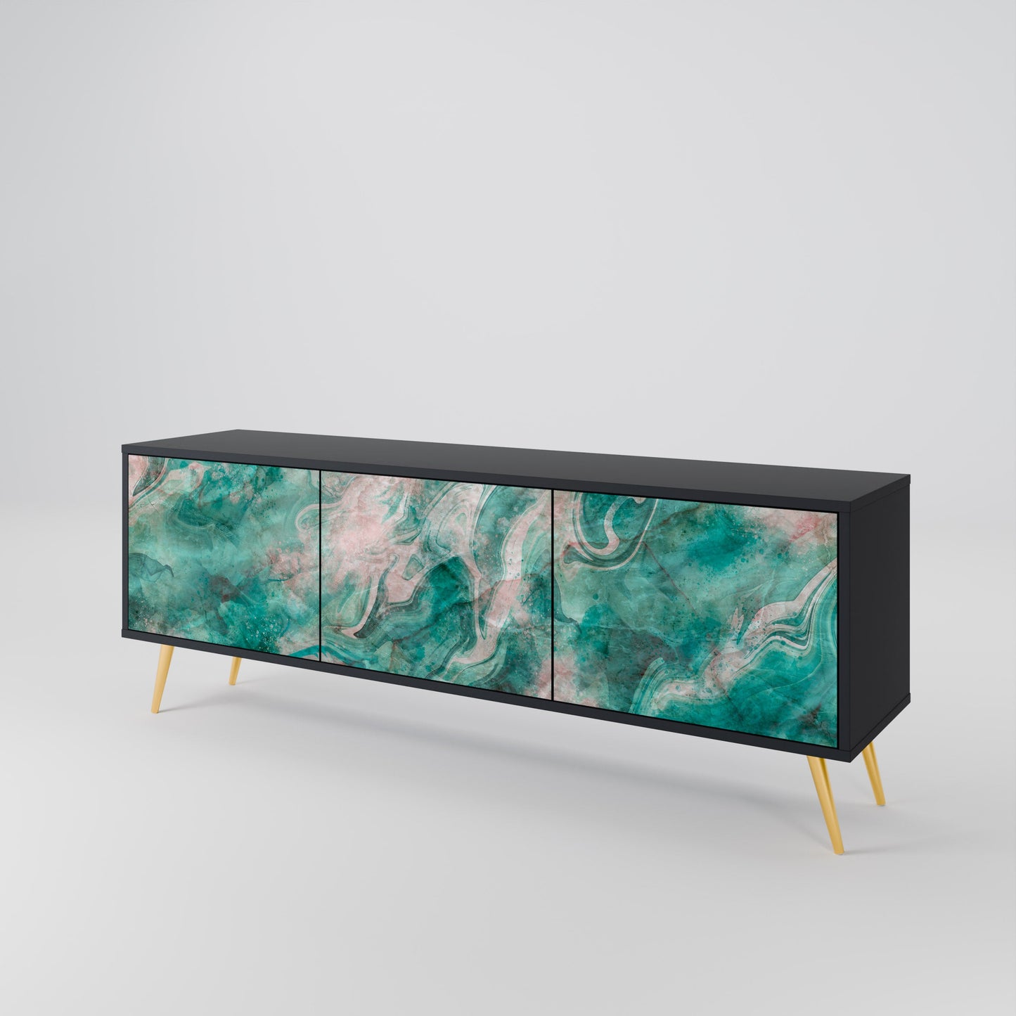Mobile TV ABSTRACT ALCHEMY a 3 ante con finitura nera