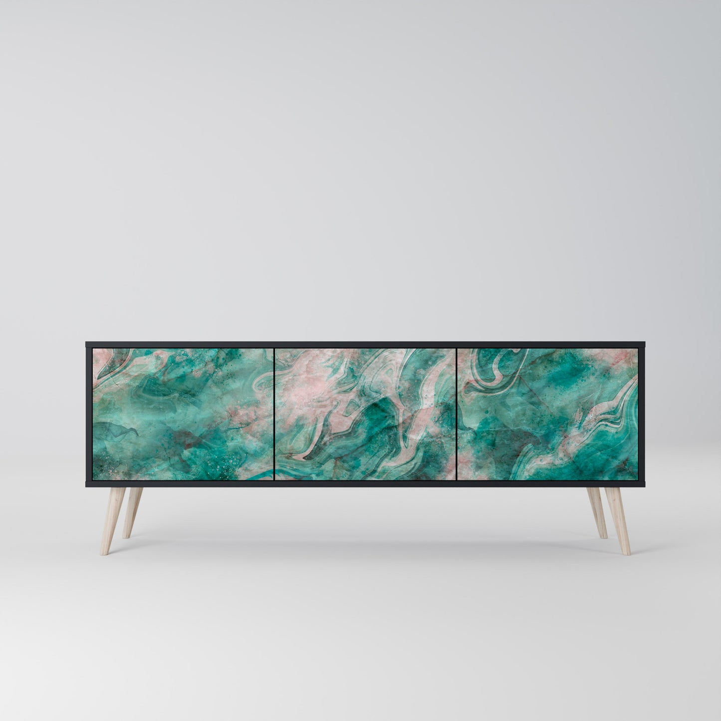 Mobile TV ABSTRACT ALCHEMY a 3 ante con finitura nera