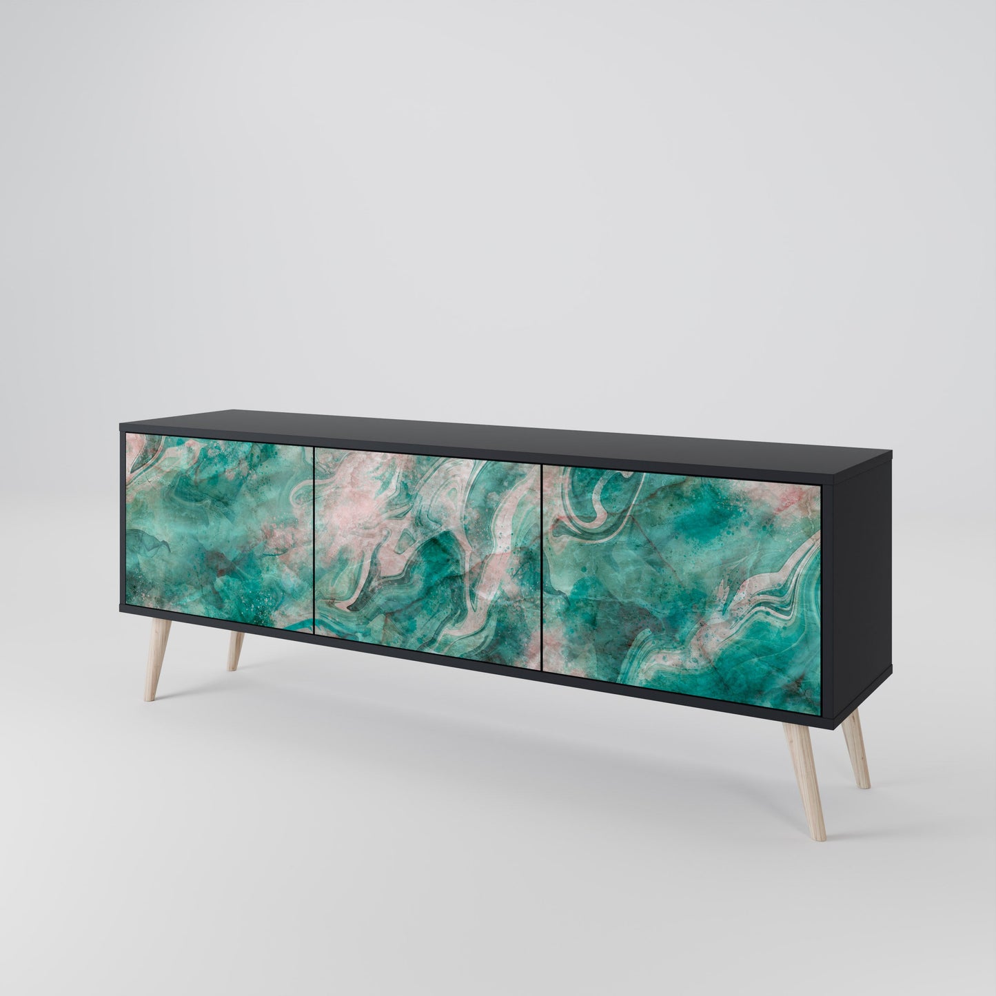 Mobile TV ABSTRACT ALCHEMY a 3 ante con finitura nera