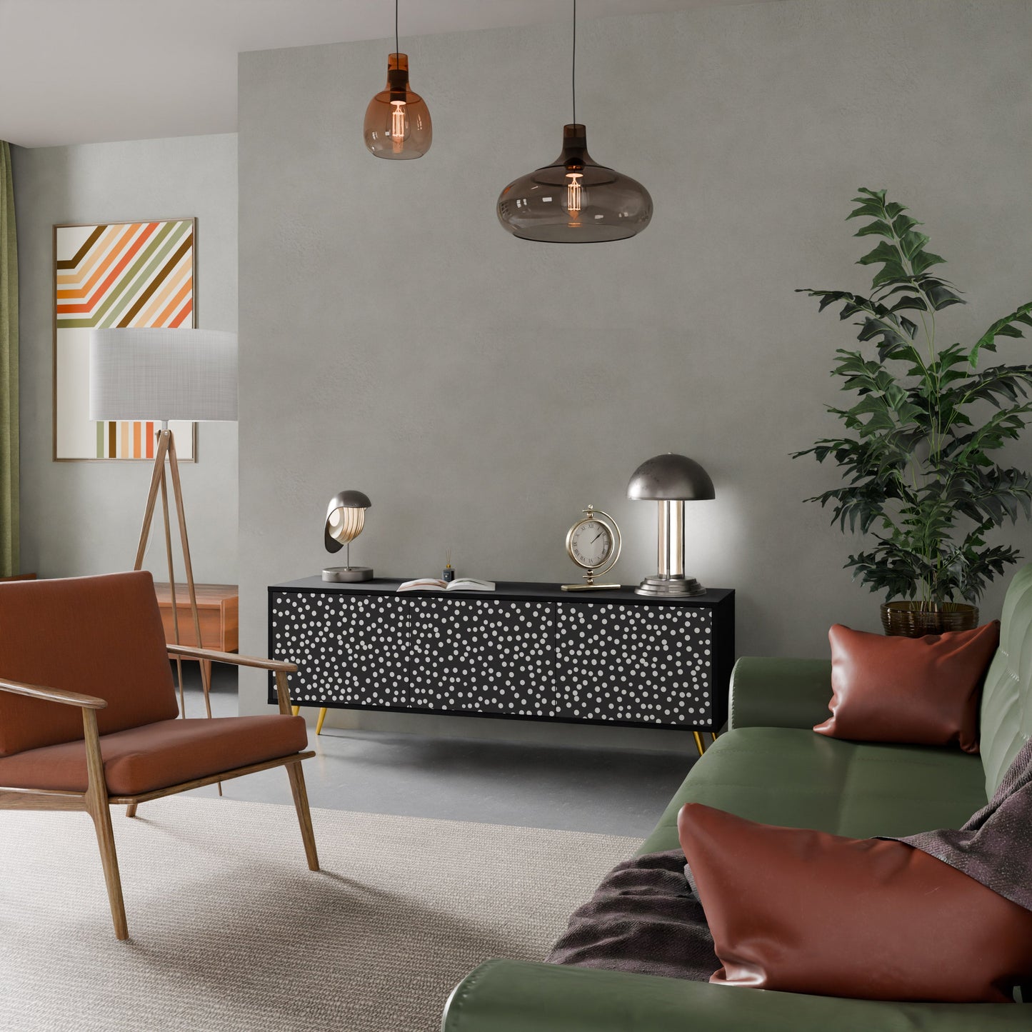Mobile TV BLINDING LIGHTS a 3 ante con finitura nera