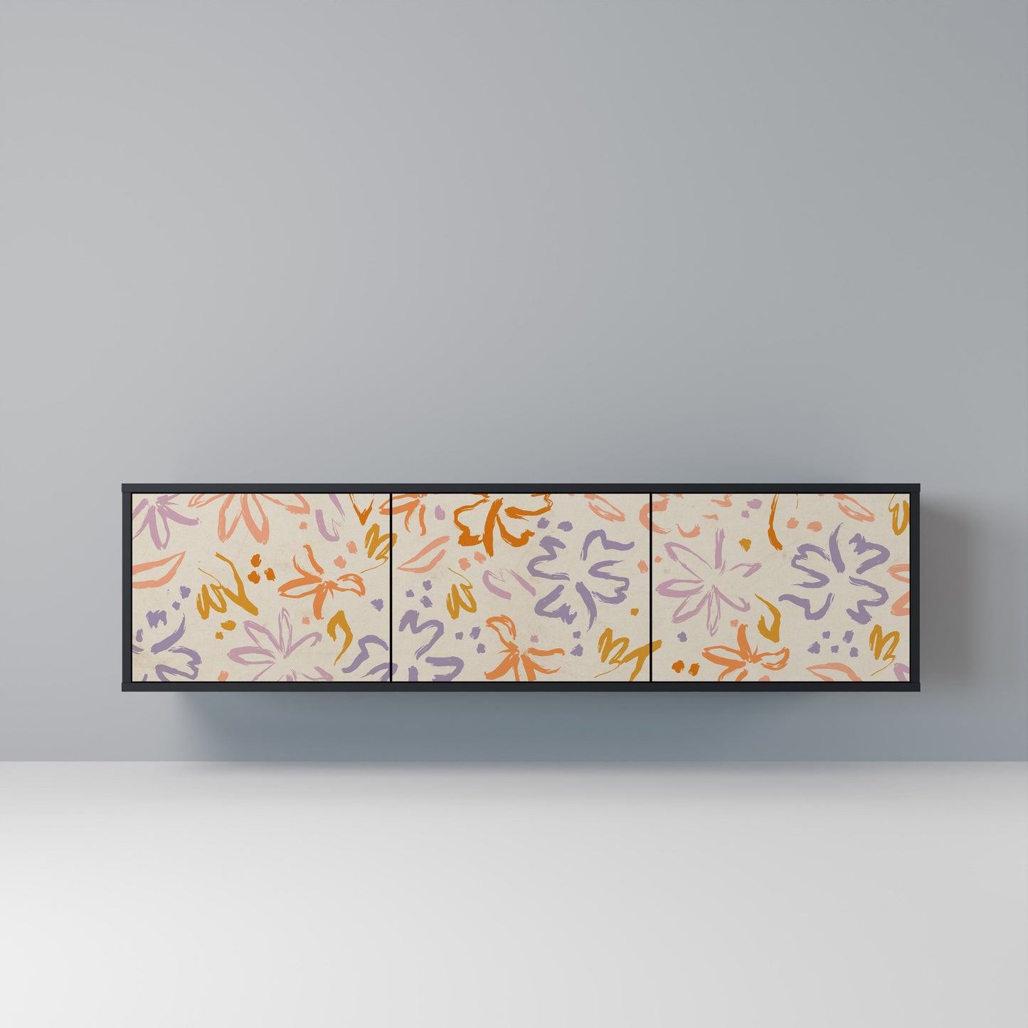 SPRING WHIMSY Mobile TV a 3 ante con finitura nera