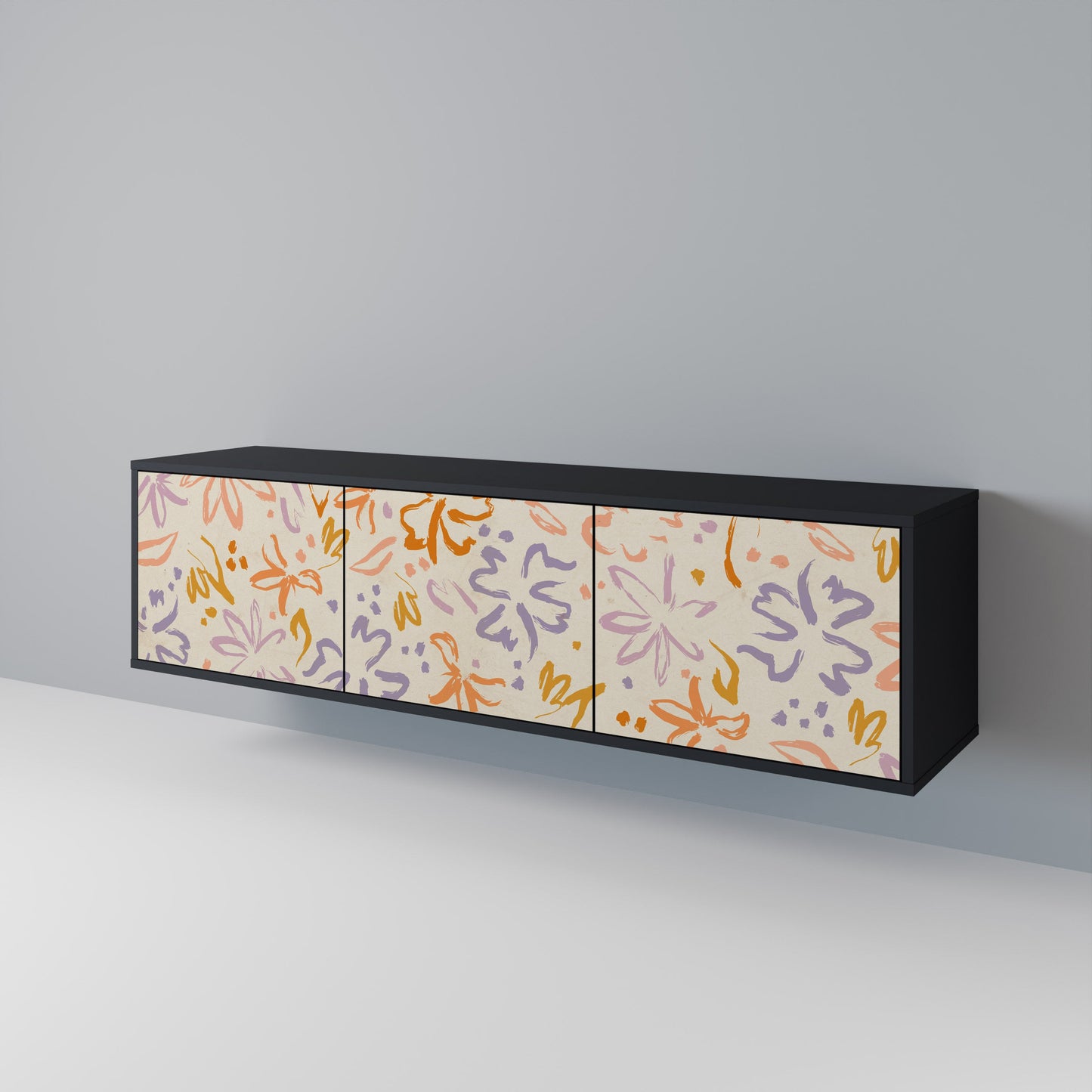 SPRING WHIMSY Mobile TV a 3 ante con finitura nera