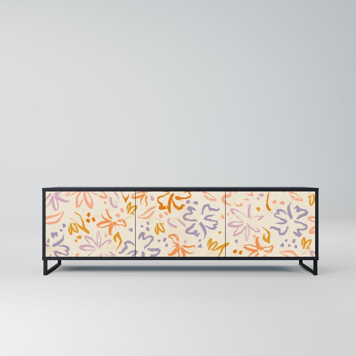 SPRING WHIMSY Mobile TV a 3 ante con finitura nera