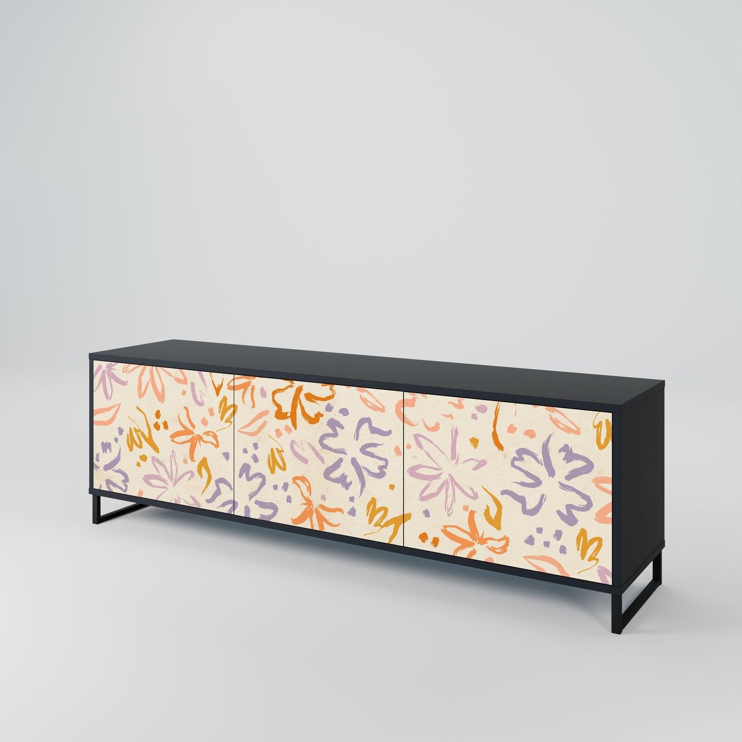 SPRING WHIMSY Mobile TV a 3 ante con finitura nera