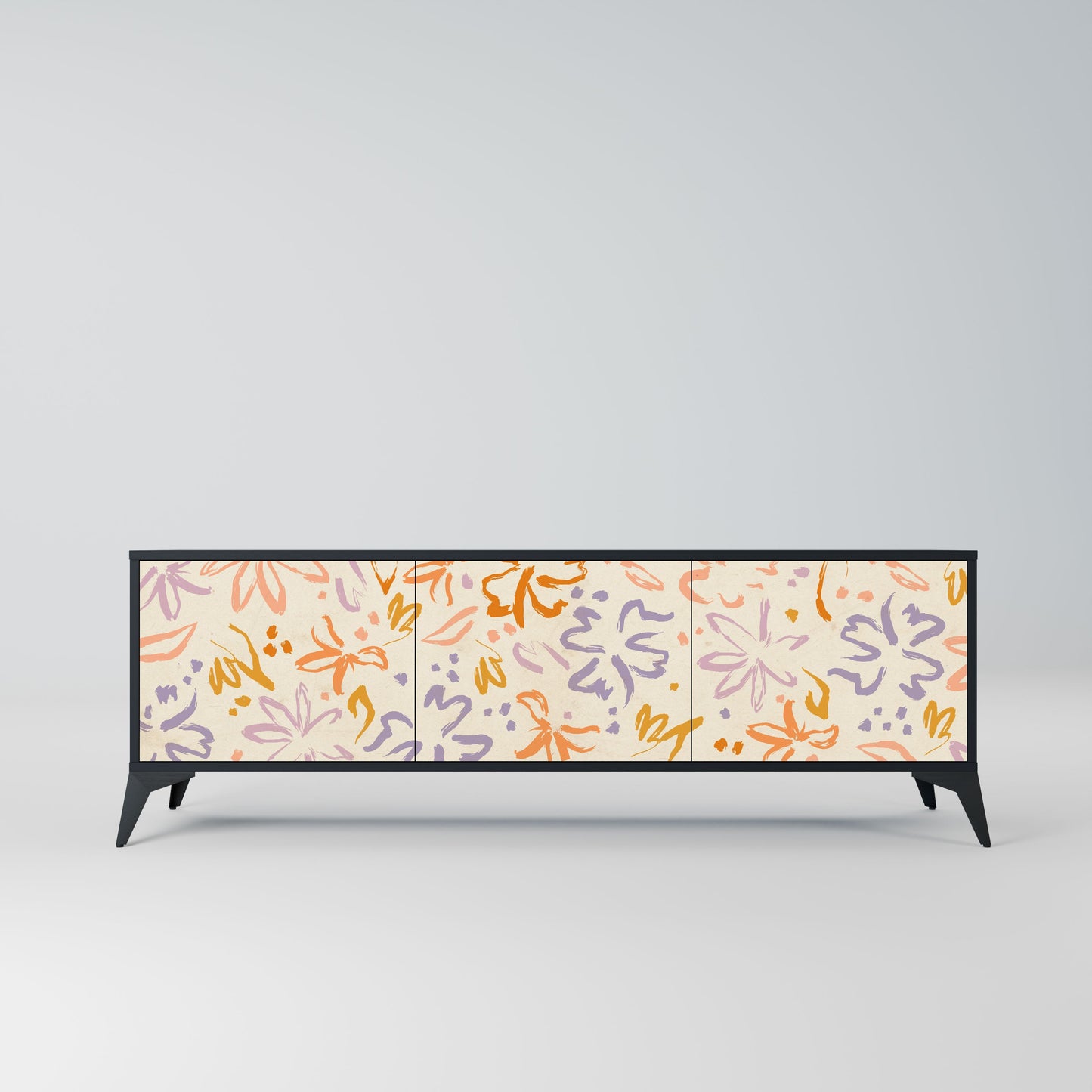SPRING WHIMSY Mobile TV a 3 ante con finitura nera