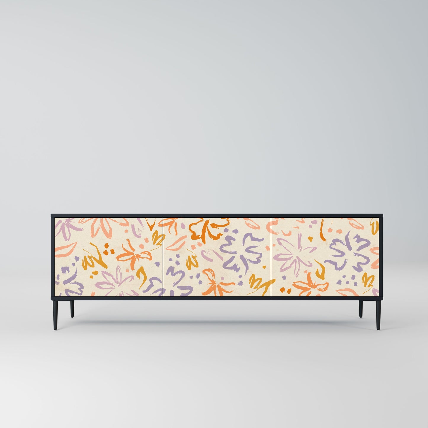 SPRING WHIMSY Mobile TV a 3 ante con finitura nera