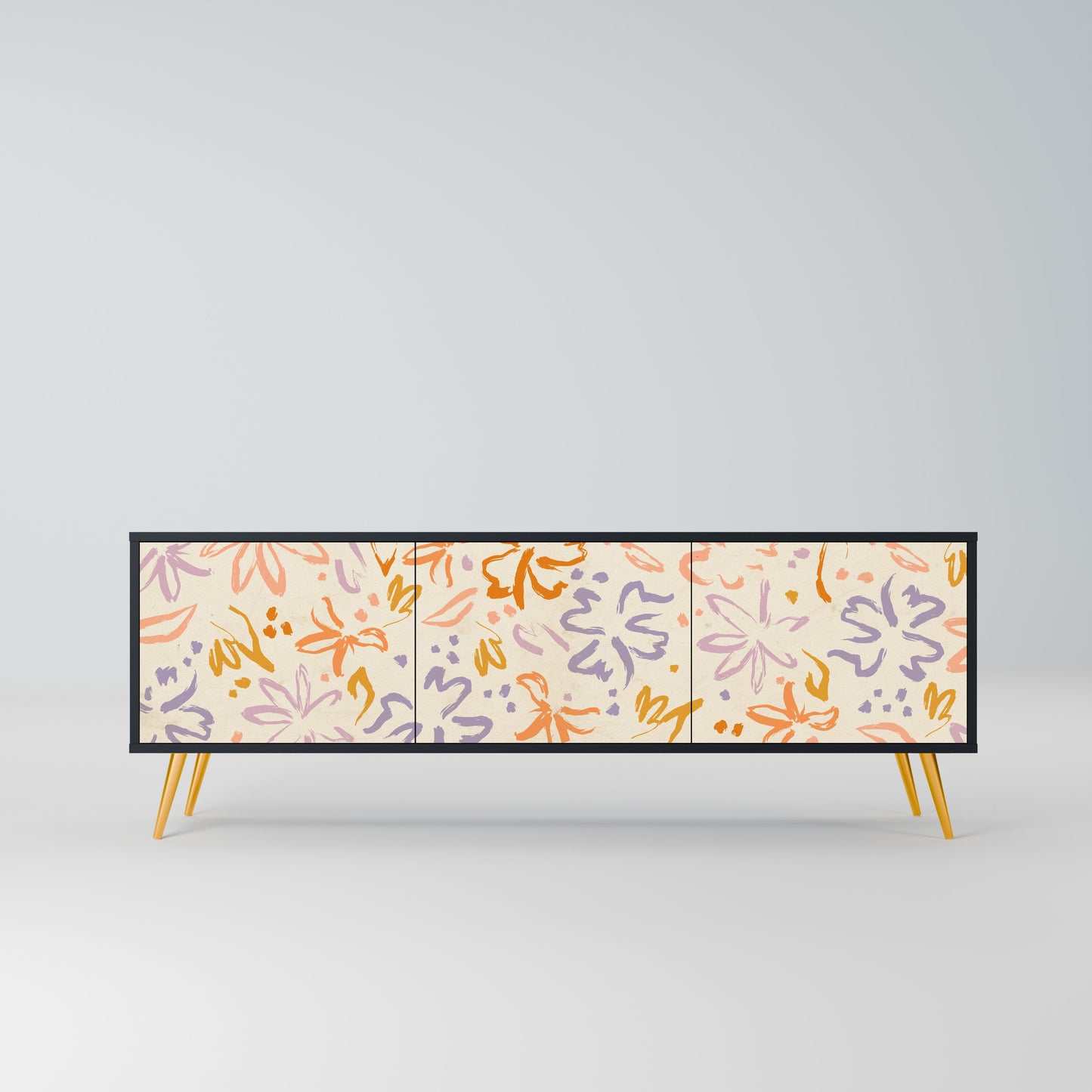SPRING WHIMSY Mobile TV a 3 ante con finitura nera