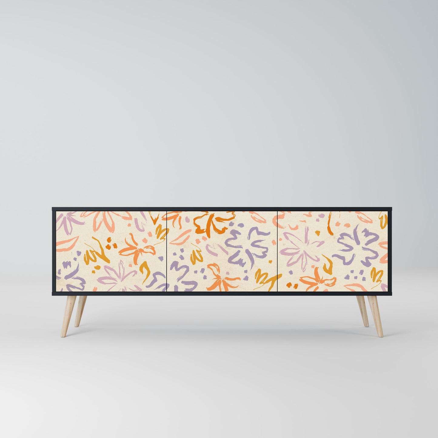 SPRING WHIMSY Mobile TV a 3 ante con finitura nera