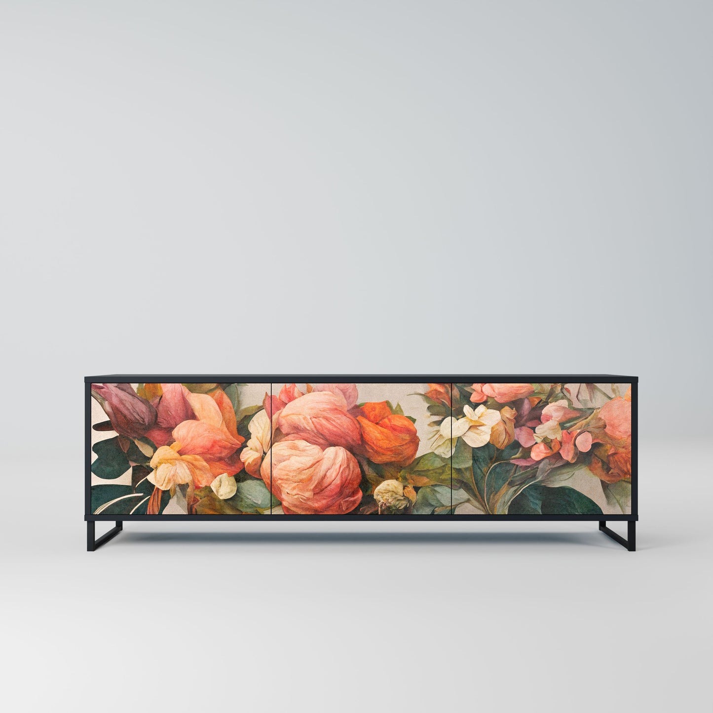 Mobile TV STYLISH BEAUTY a 3 ante con finitura nera