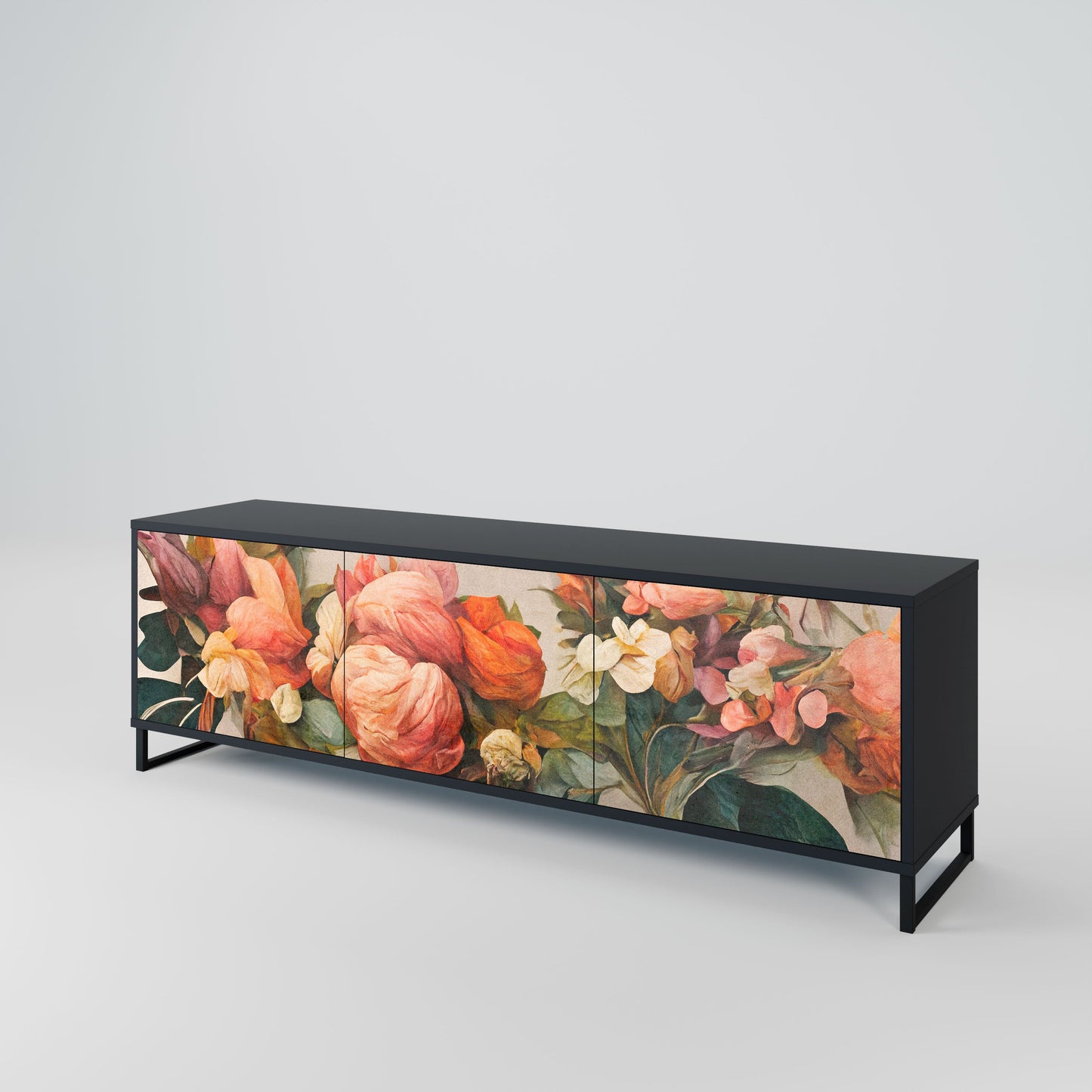 Mobile TV STYLISH BEAUTY a 3 ante con finitura nera