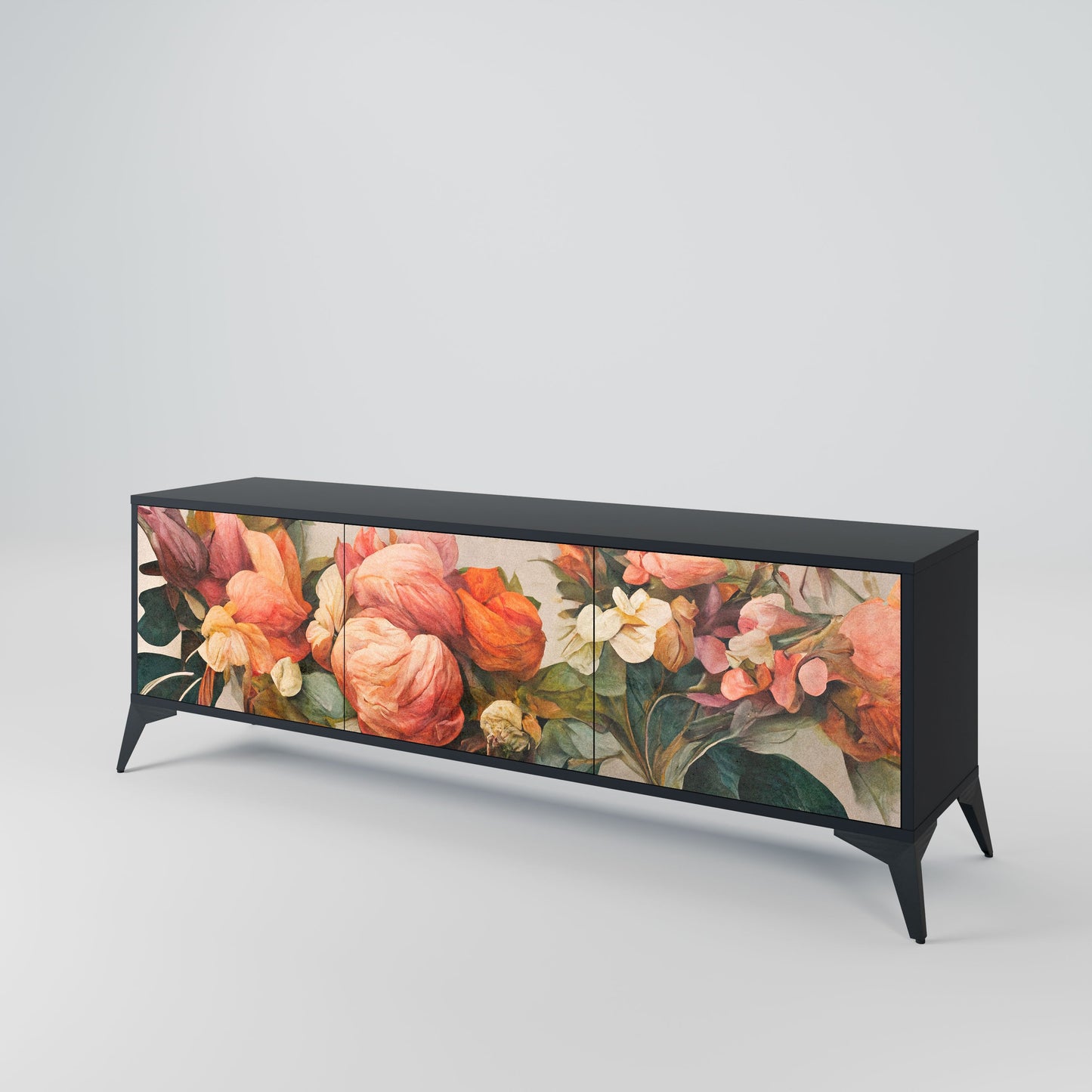 Mobile TV STYLISH BEAUTY a 3 ante con finitura nera