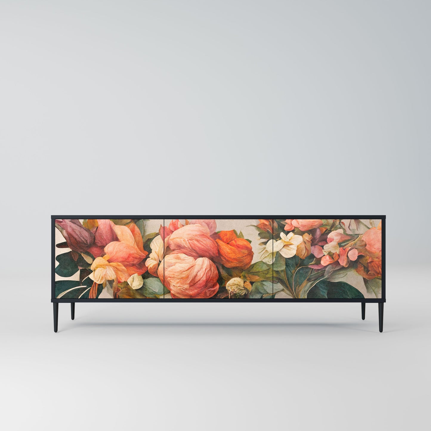 Mobile TV STYLISH BEAUTY a 3 ante con finitura nera