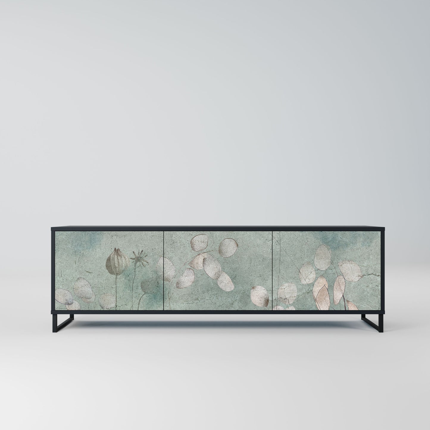 Mobile TV NIGHT LADY a 3 ante con finitura nera