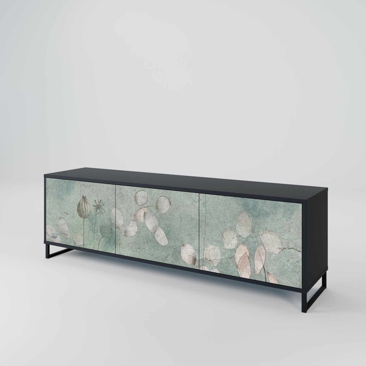 Mobile TV NIGHT LADY a 3 ante con finitura nera