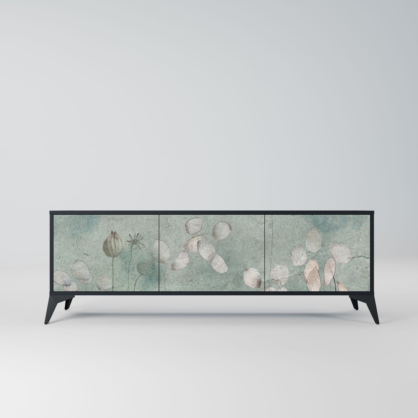 Mobile TV NIGHT LADY a 3 ante con finitura nera
