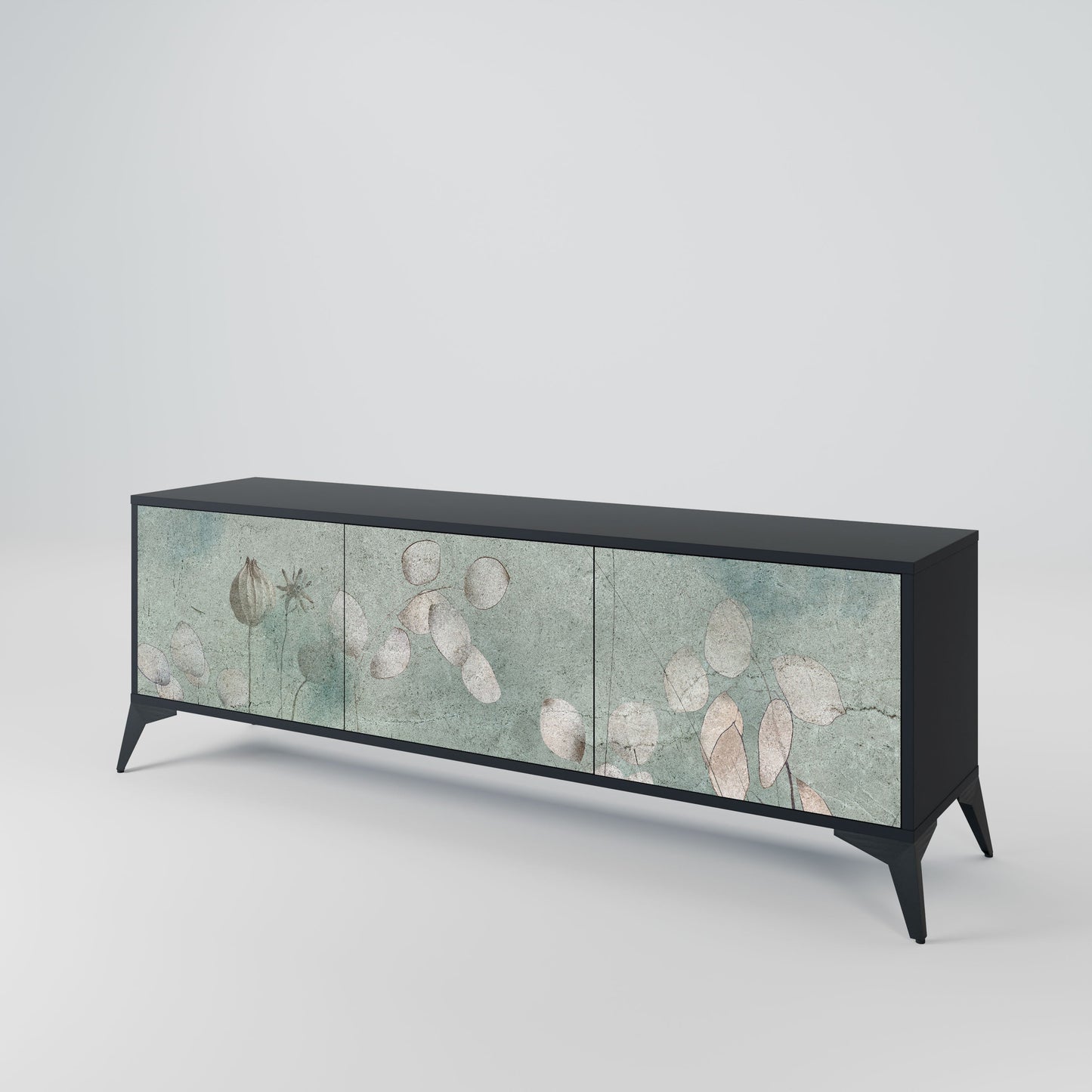 Mobile TV NIGHT LADY a 3 ante con finitura nera