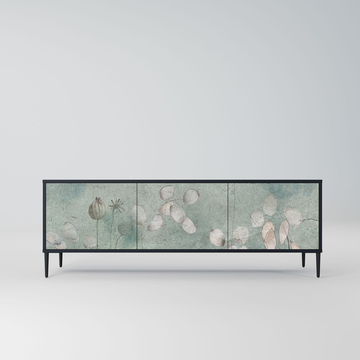 Mobile TV NIGHT LADY a 3 ante con finitura nera