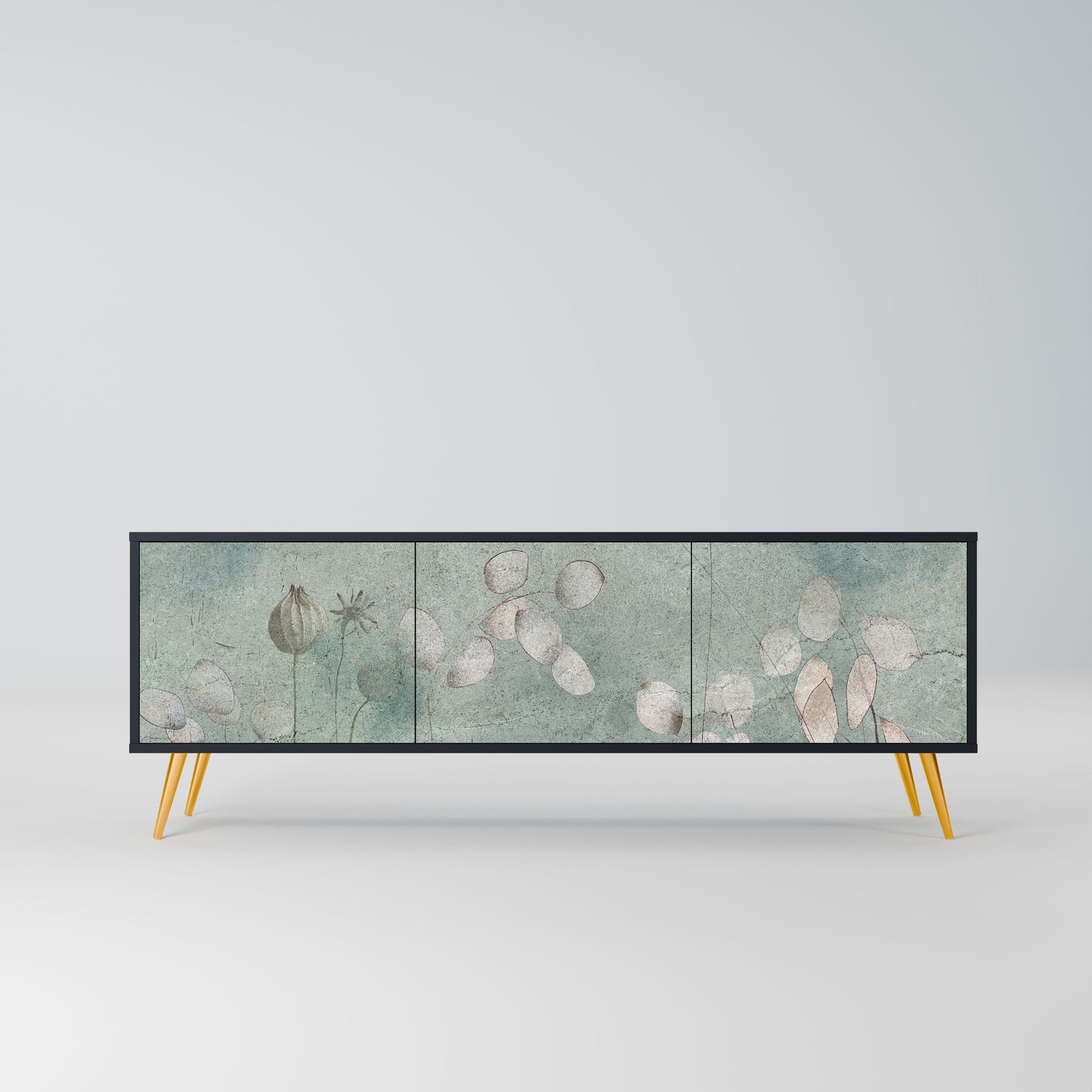 Mobile TV NIGHT LADY a 3 ante con finitura nera