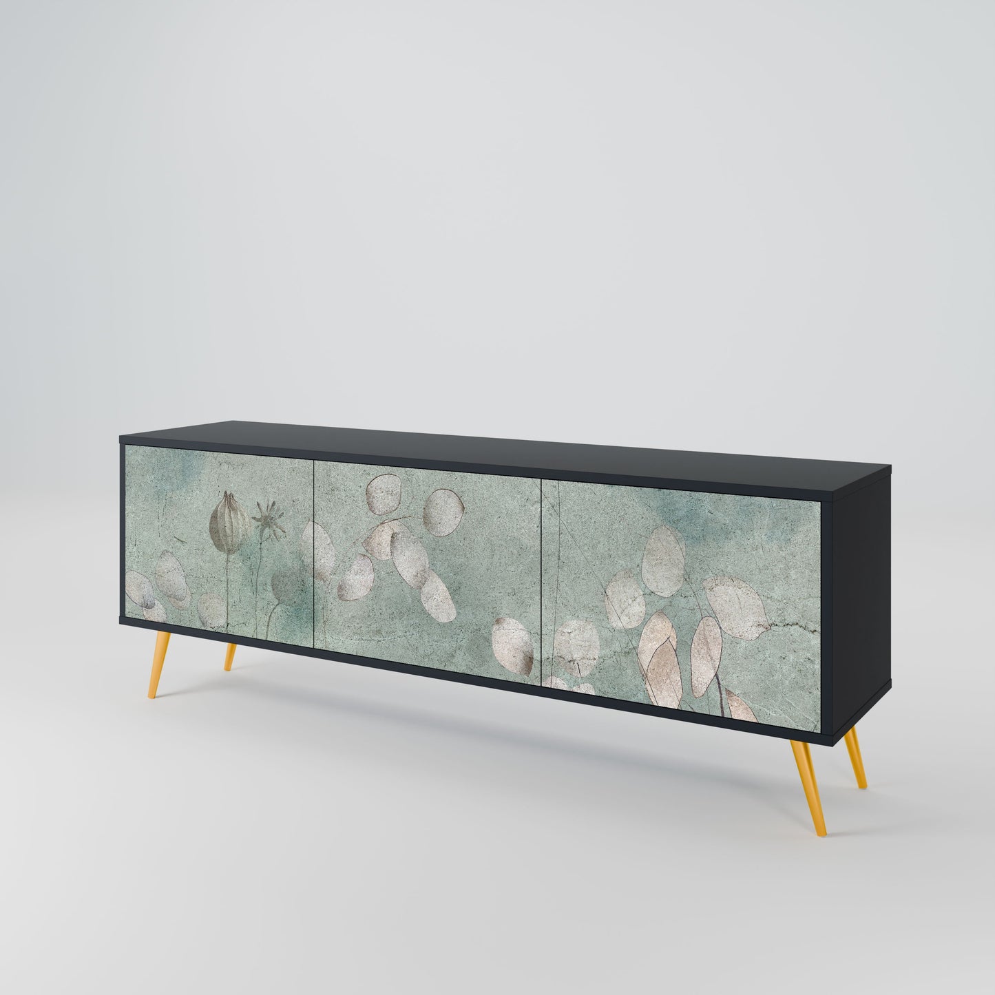 Mobile TV NIGHT LADY a 3 ante con finitura nera