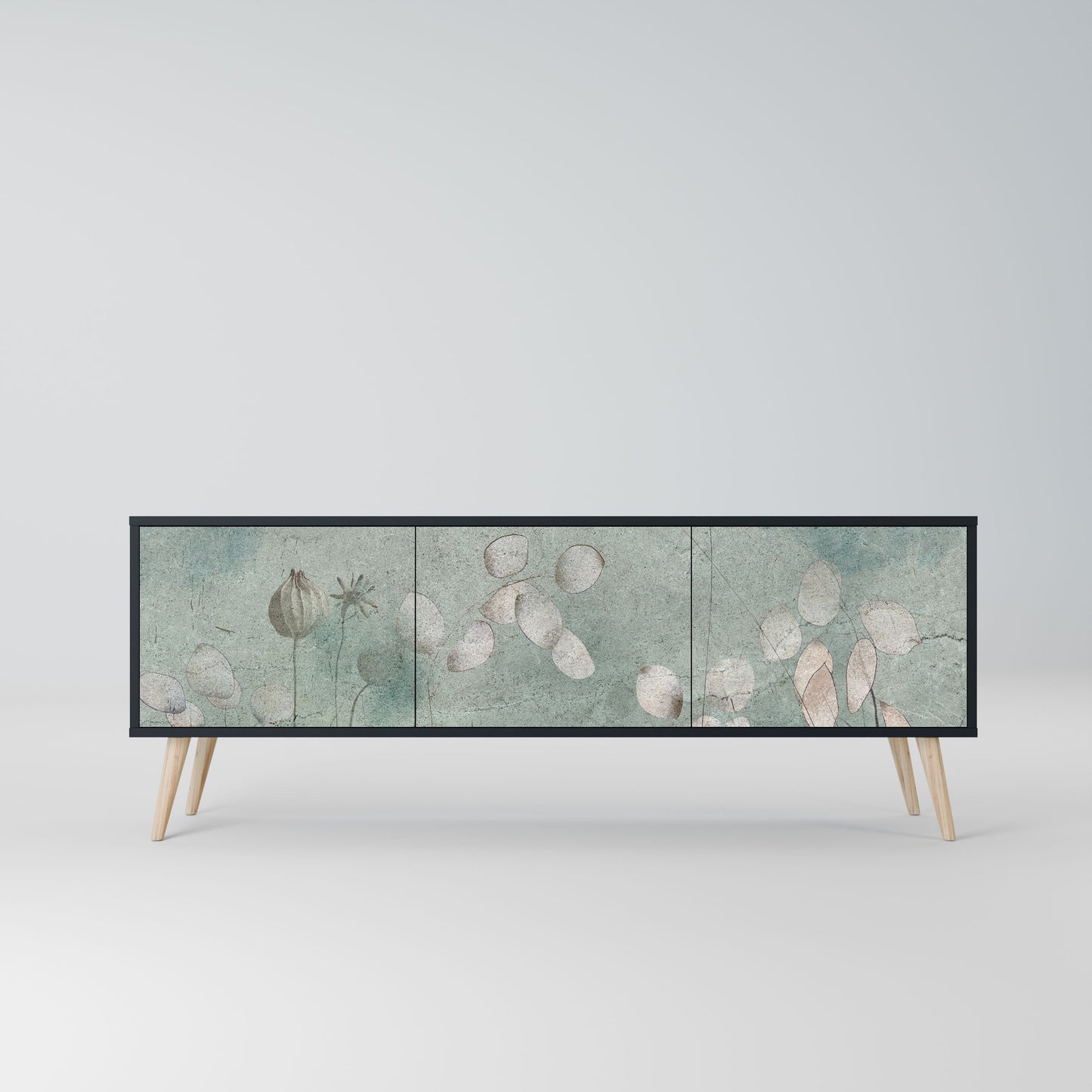 Mobile TV NIGHT LADY a 3 ante con finitura nera