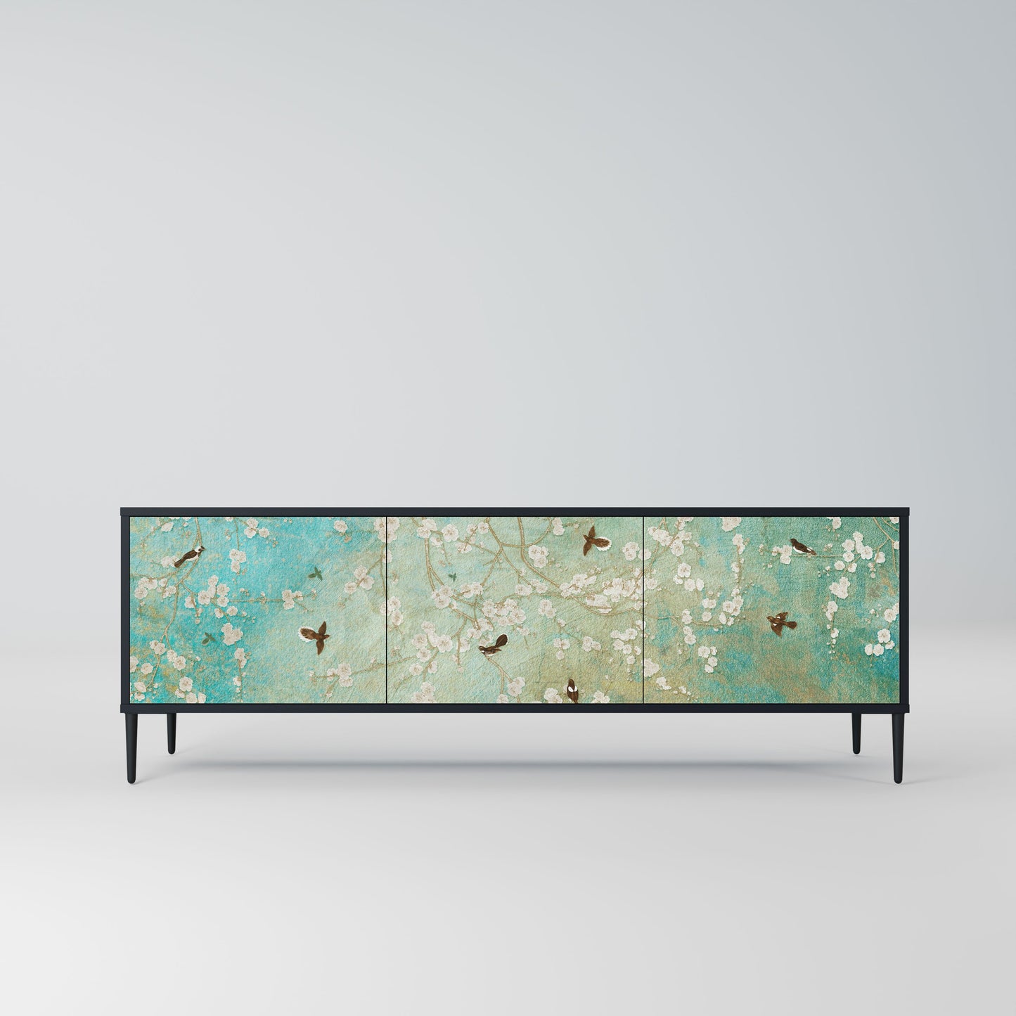 Mobile TV BLOOMING CHARM a 3 ante in finitura nera