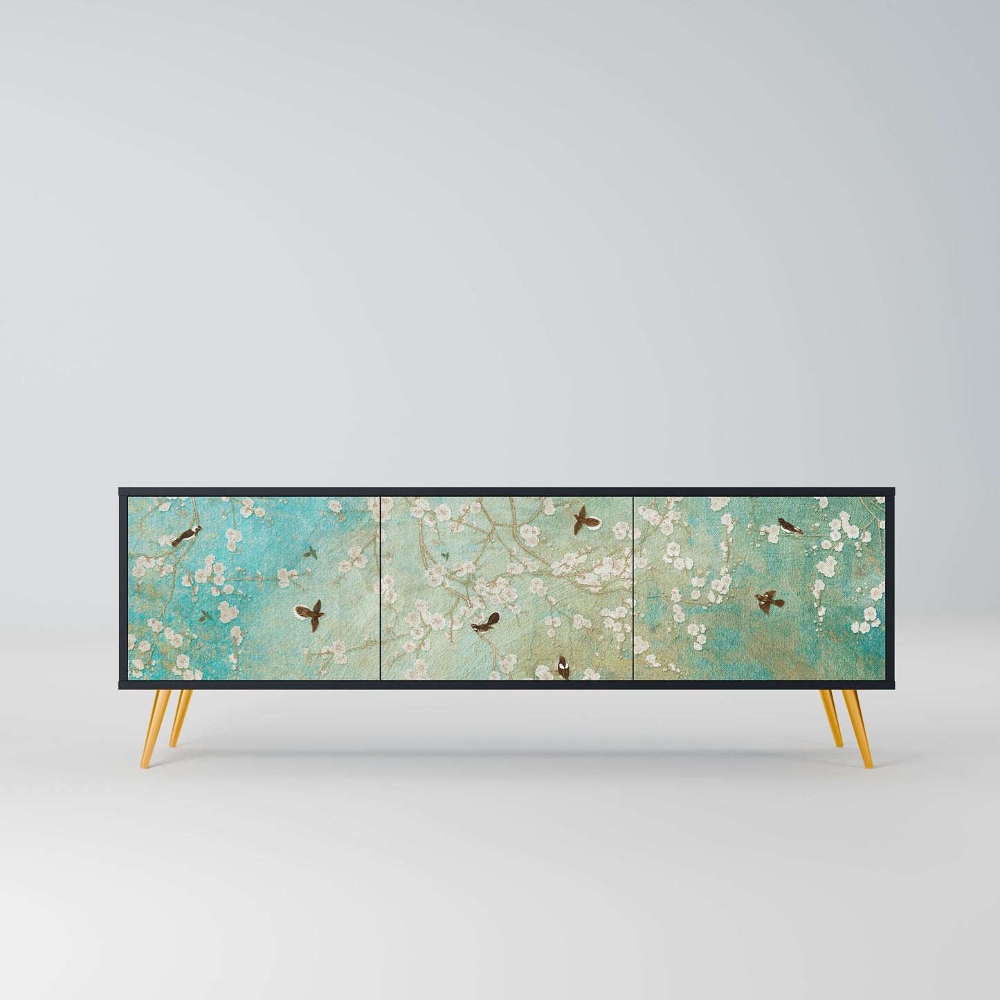 Mobile TV BLOOMING CHARM a 3 ante in finitura nera