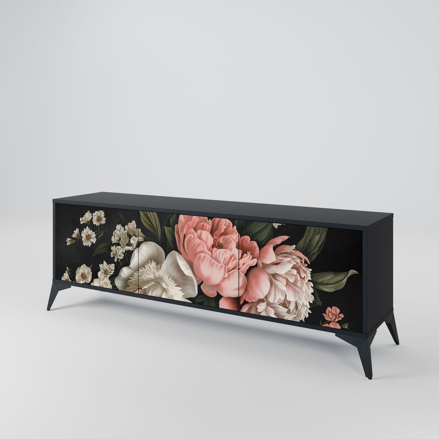 Mobile TV LUSH ELEGANCE a 3 ante con finitura nera