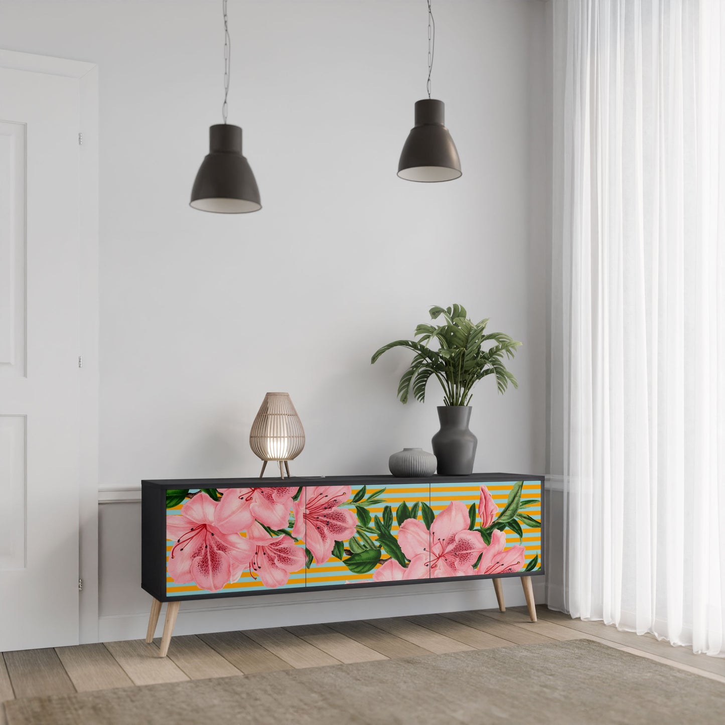 FRAGILE BEAUTY Mobile TV a 3 ante in finitura nera