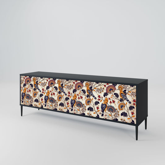 EMINENT HOOPOE 3-Door TV Stand in Black Finish