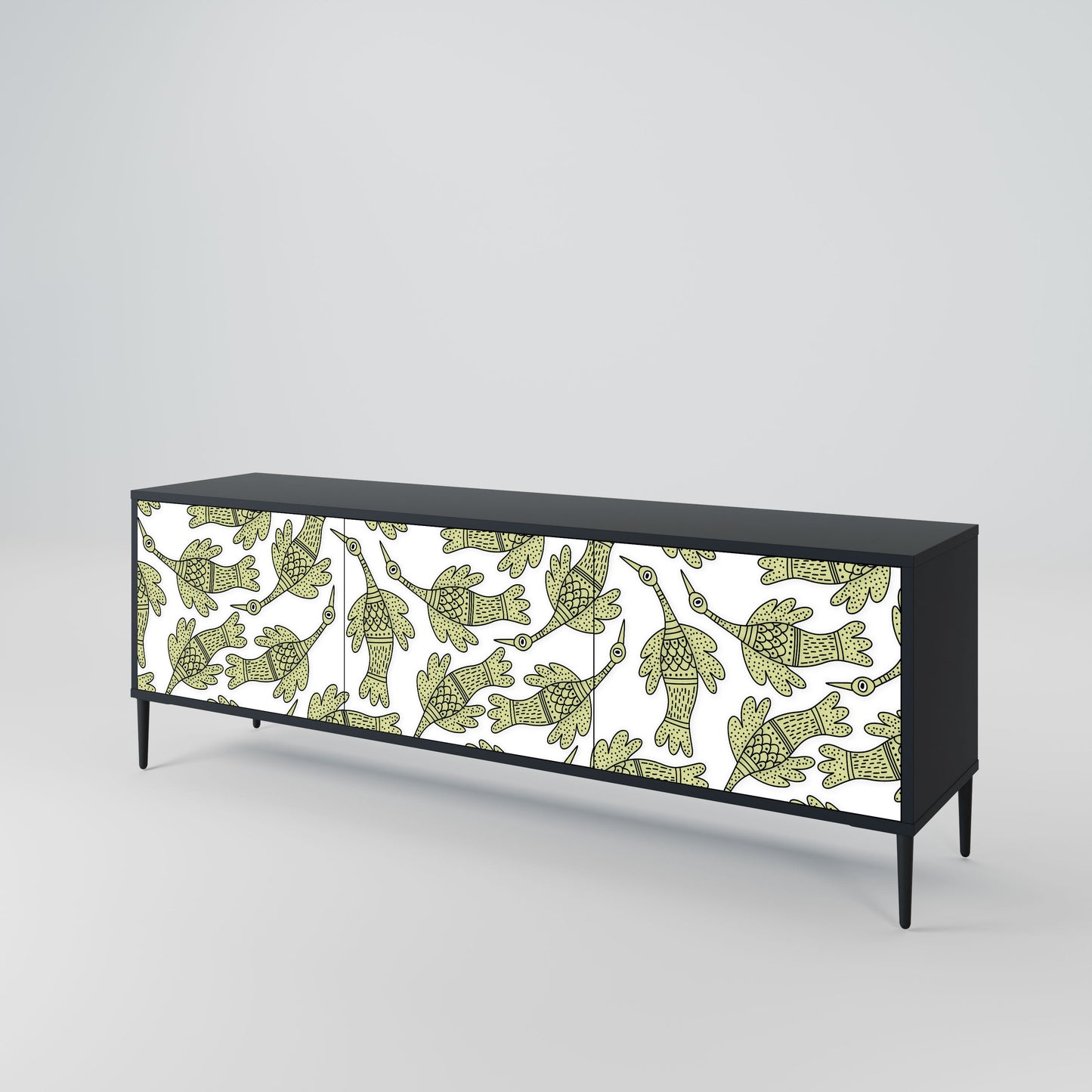 Mobile TV SEEDLING SONGBIRD a 3 ante con finitura nera