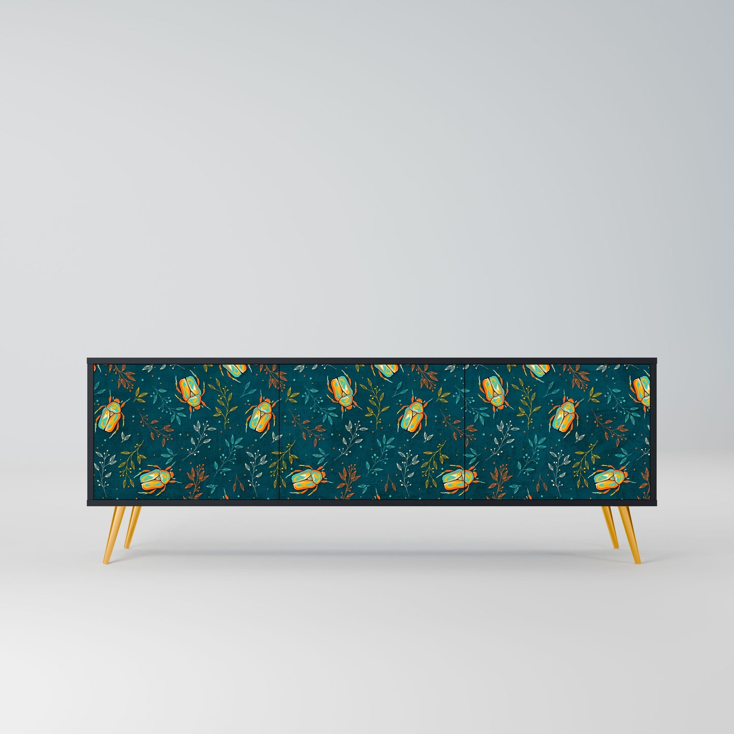Mobile TV AUTUMN INSECTS a 3 ante con finitura nera