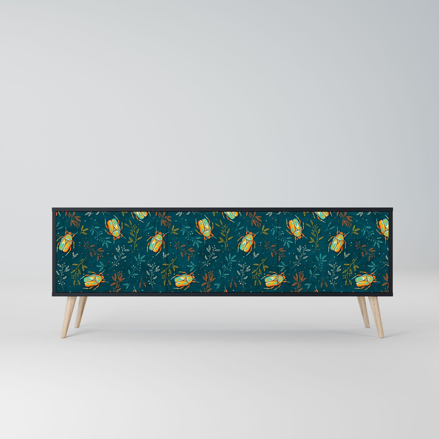 Mobile TV AUTUMN INSECTS a 3 ante con finitura nera