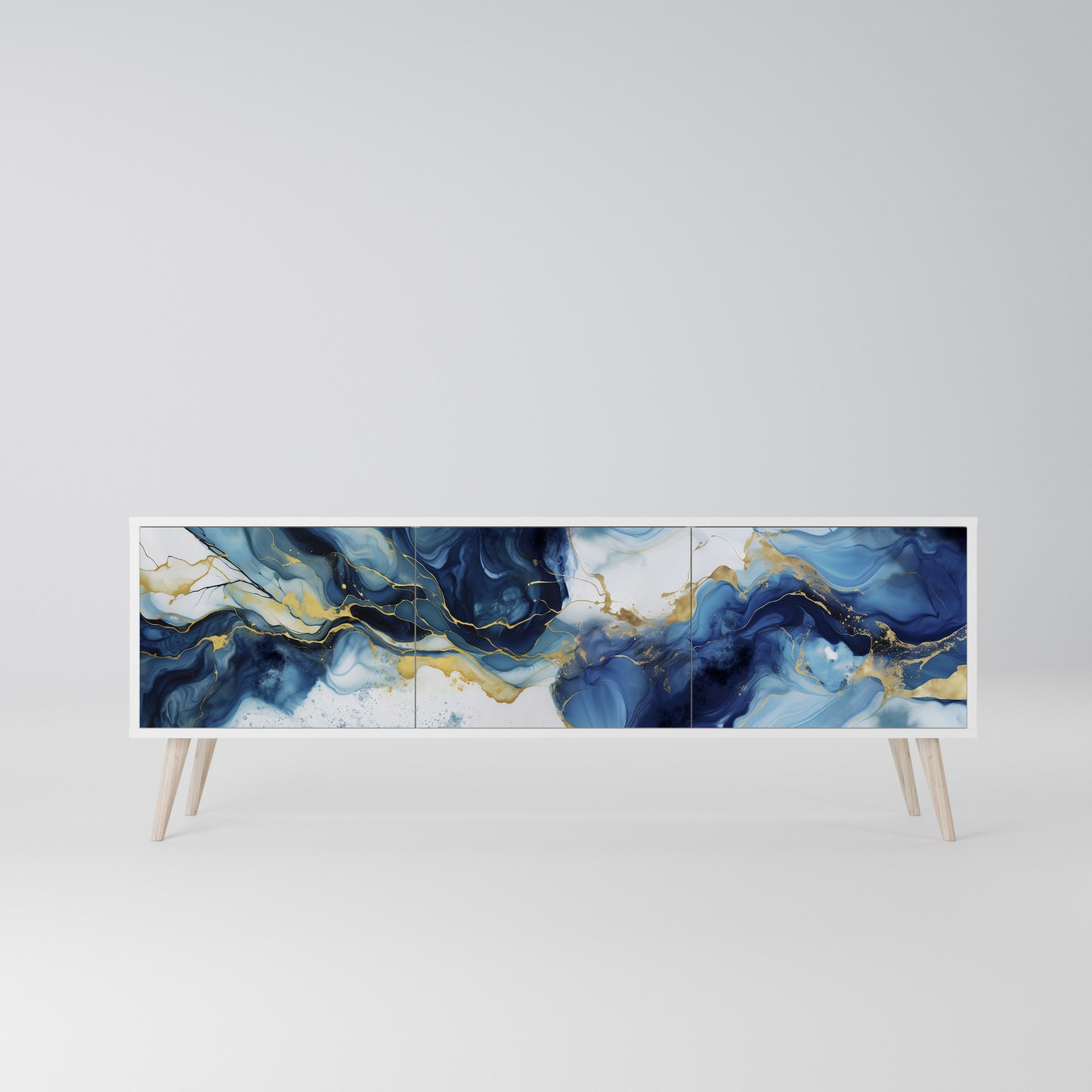 INKY MARBLE Mobile TV a 3 Ante in Finitura Bianca