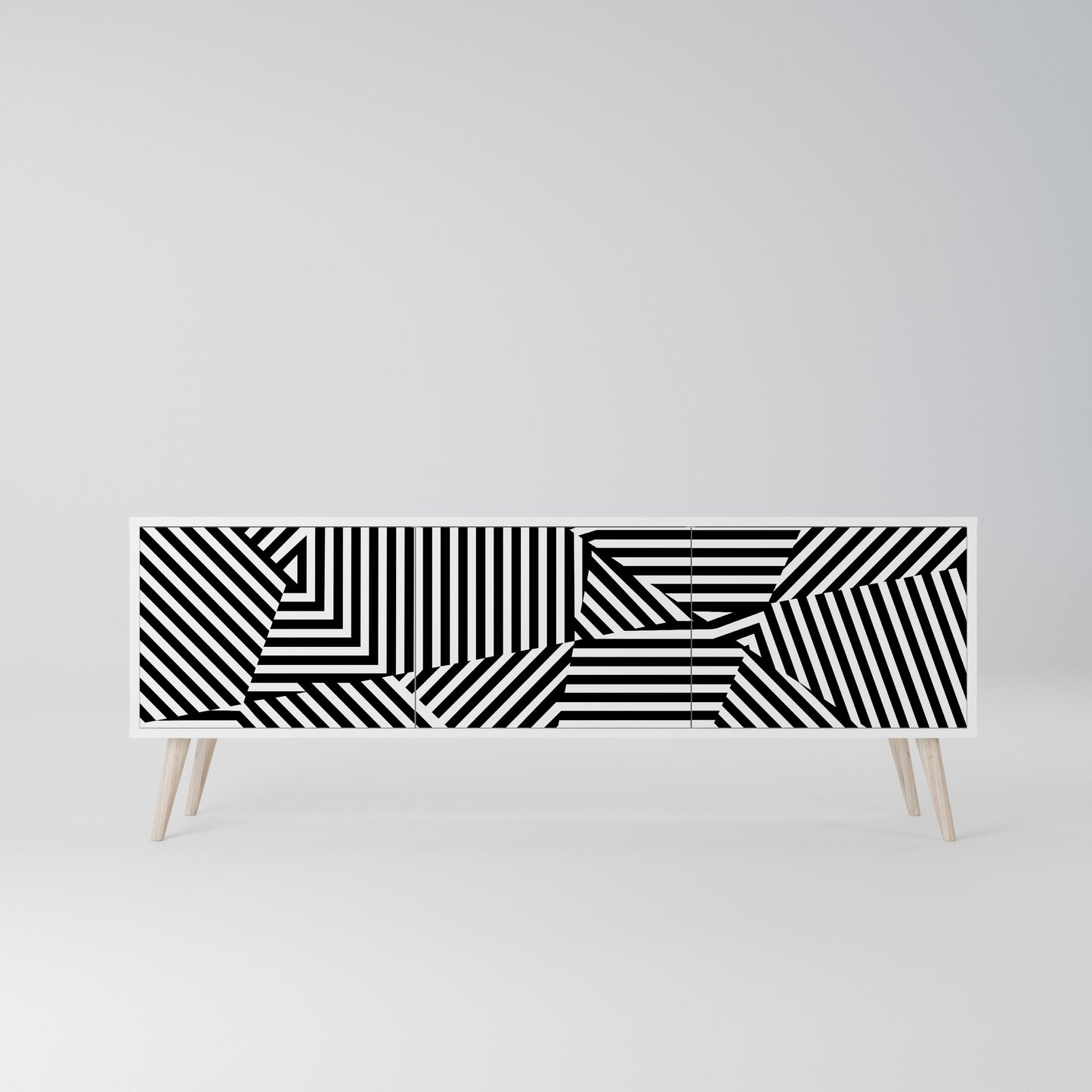 ILLUSIONARY LATTICE Mobile TV a 3 Ante in Finitura Bianca