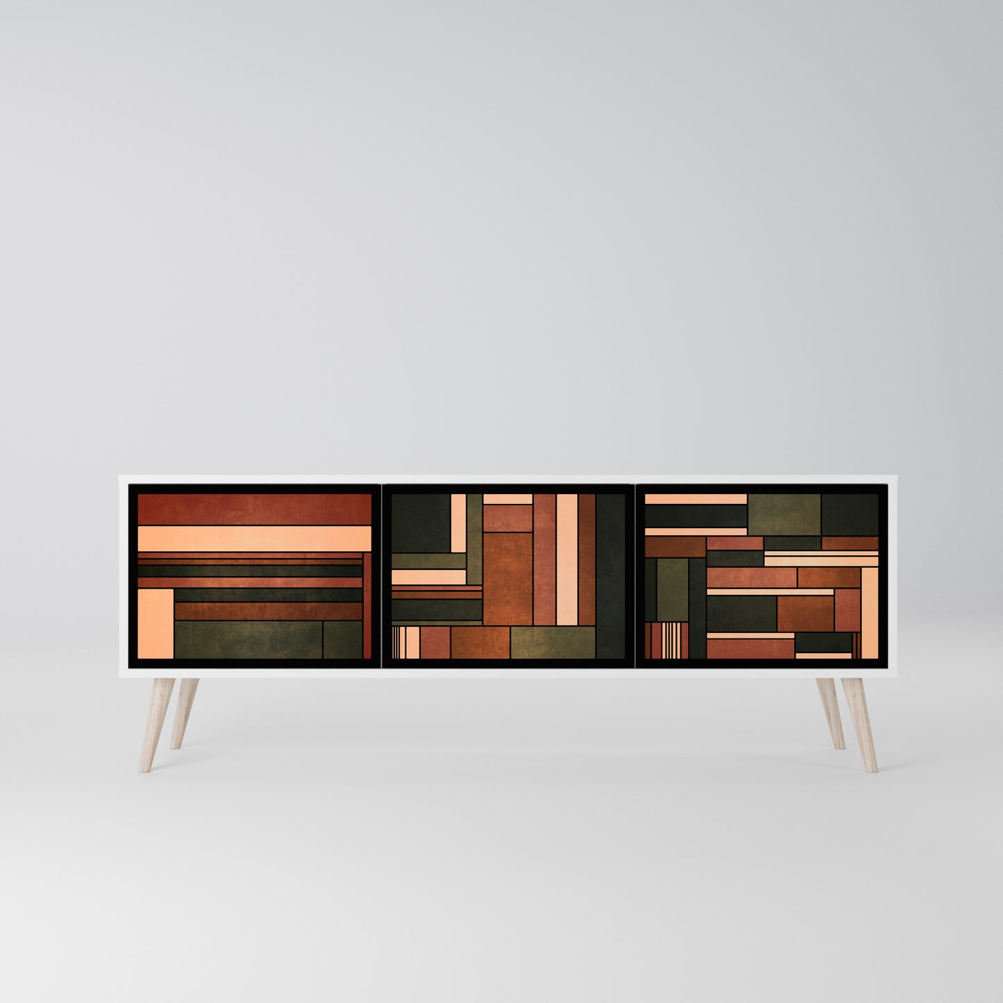 FIGURES OF NATURE Mobile TV a 3 Ante in Finitura Bianca