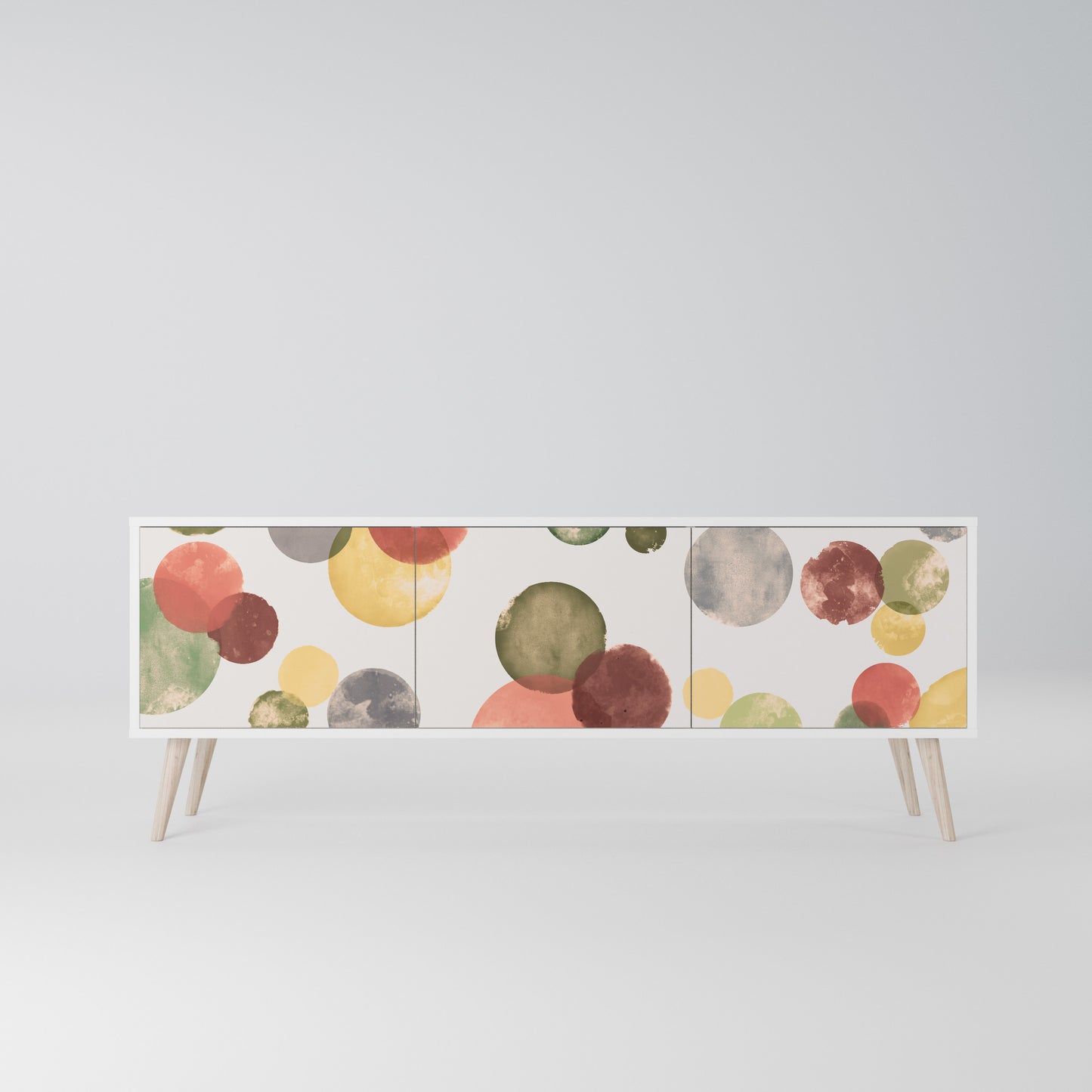 FLEETING HAPPINESS 3-Door TV Stand in White Finish