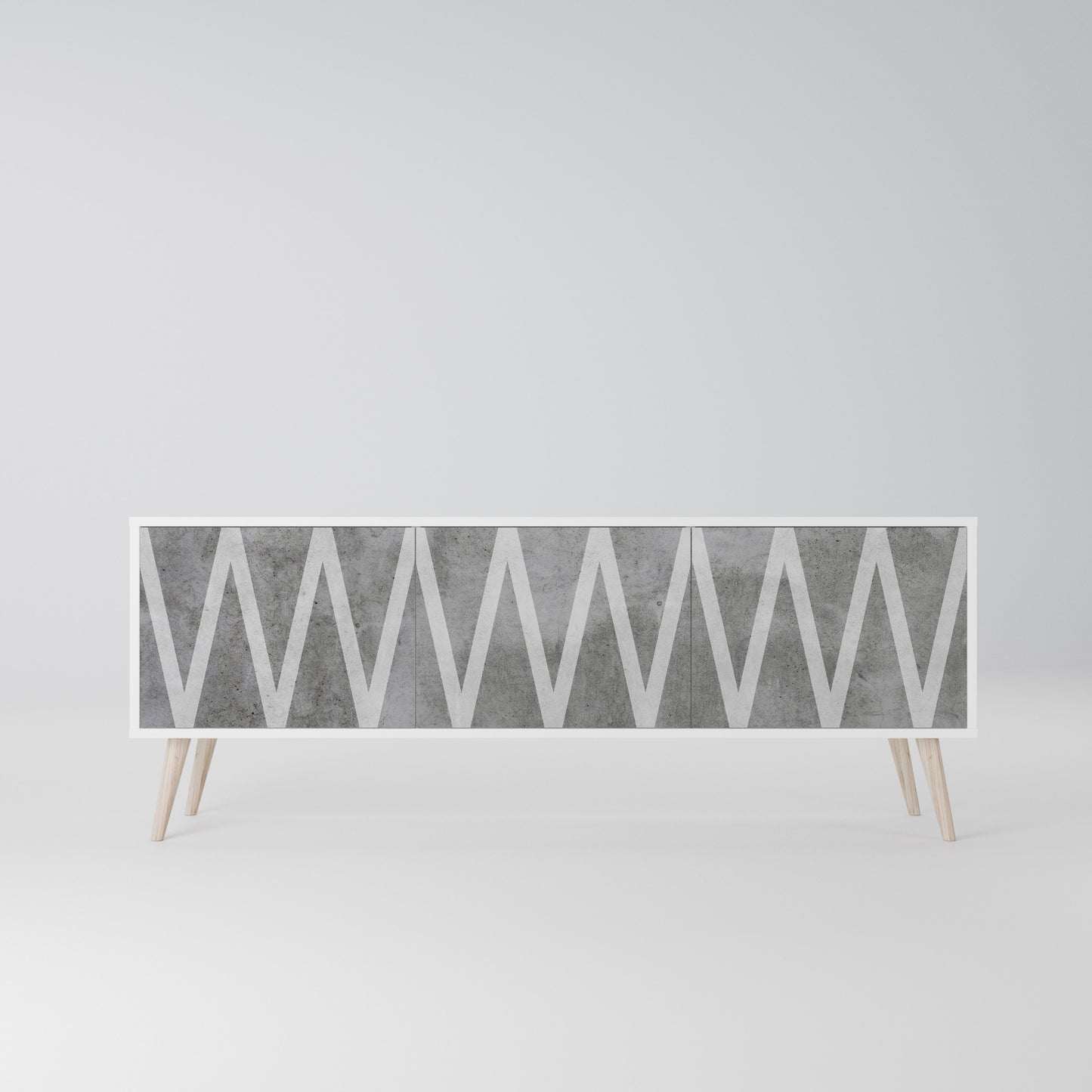 SOLID ZIG ZAG Mobile TV a 3 Ante in Finitura Bianca