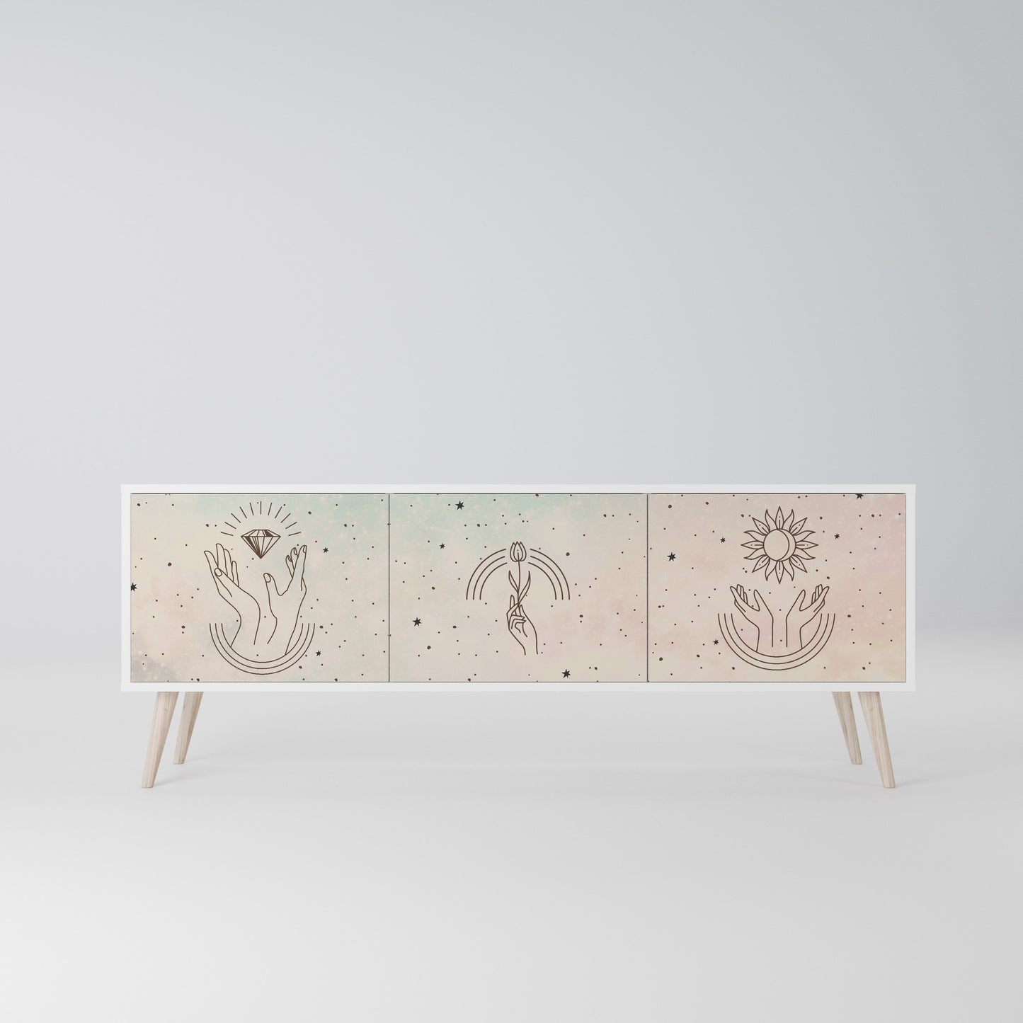 DELICATE BEAUTY Mobile TV a 3 Ante in Finitura Bianca