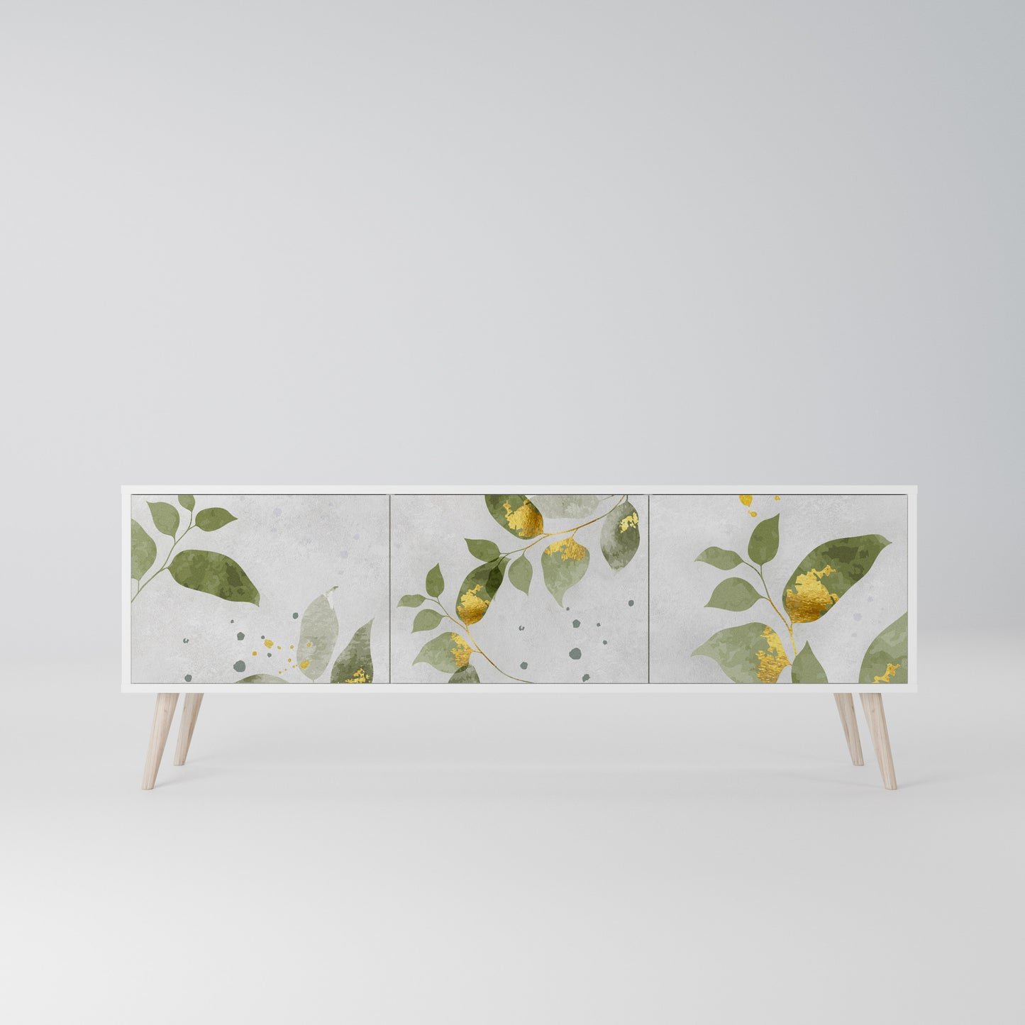 ELEGANT BOTANICS Mobile TV a 3 Ante in Finitura Bianca