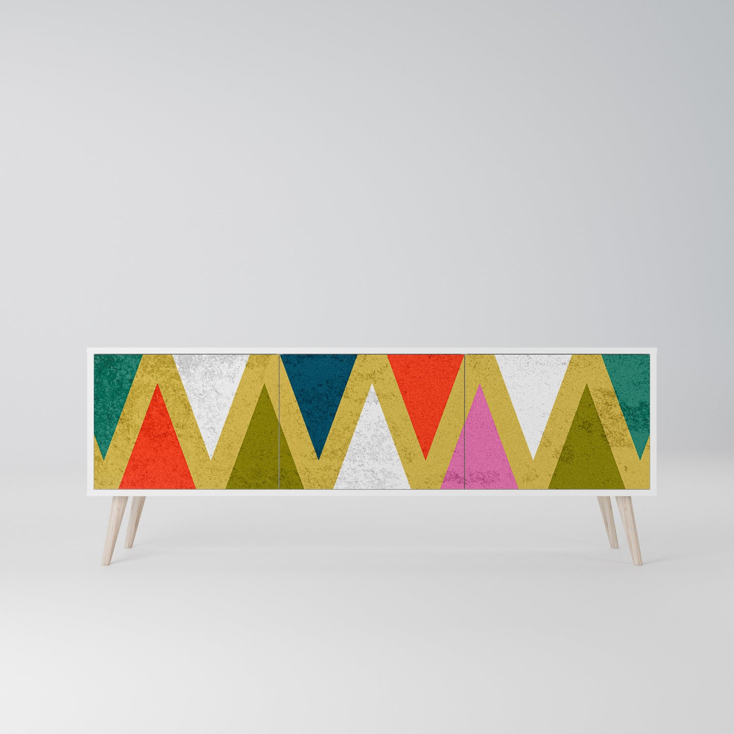 COLORFUL TRIANGLES Mobile TV a 3 Ante in Finitura Bianca