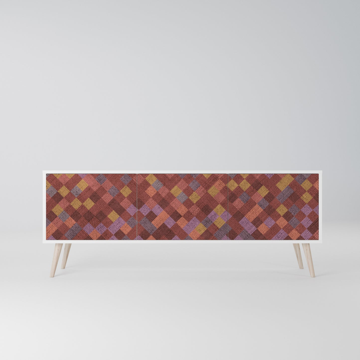PAINTED SQUARES Mobile TV a 3 Ante in Finitura Bianca