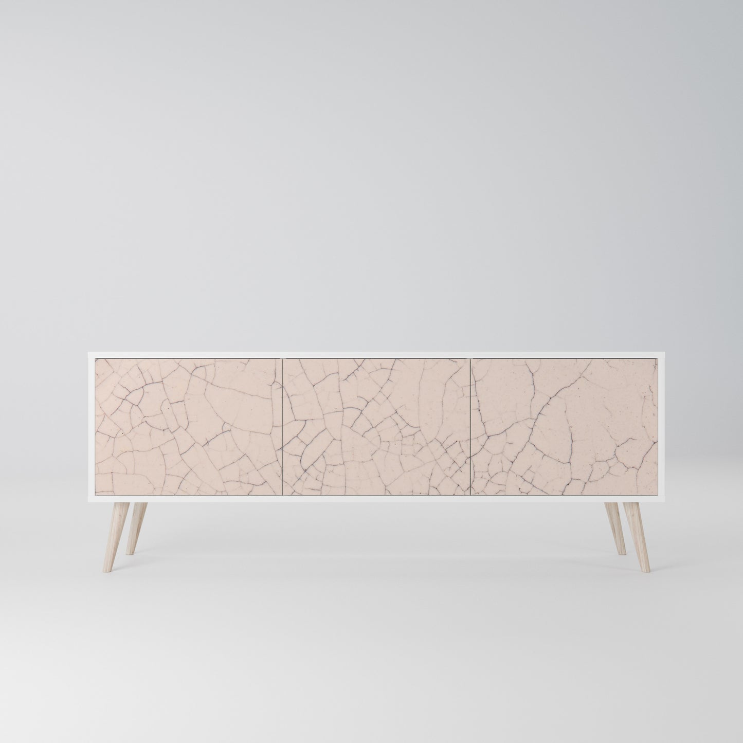 CERAMIC TEXTURE Mobile TV a 3 Ante in Finitura Bianca