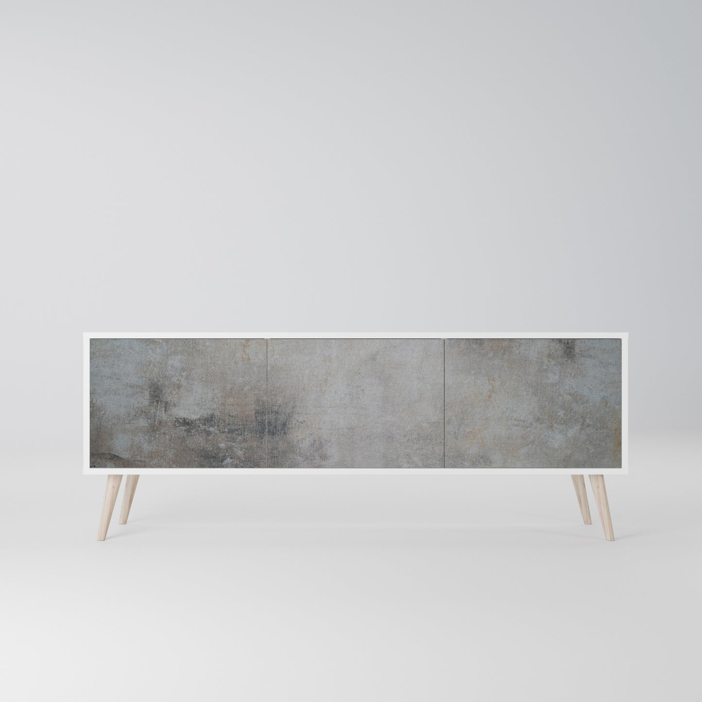 CONCRETE WALL Mobile TV a 3 Ante in Finitura Bianca