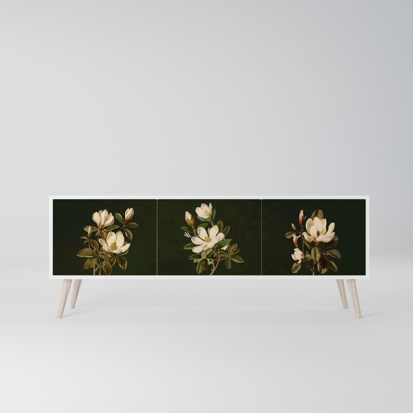 FLORAL NOIR Mobile TV a 3 Ante in Finitura Bianca