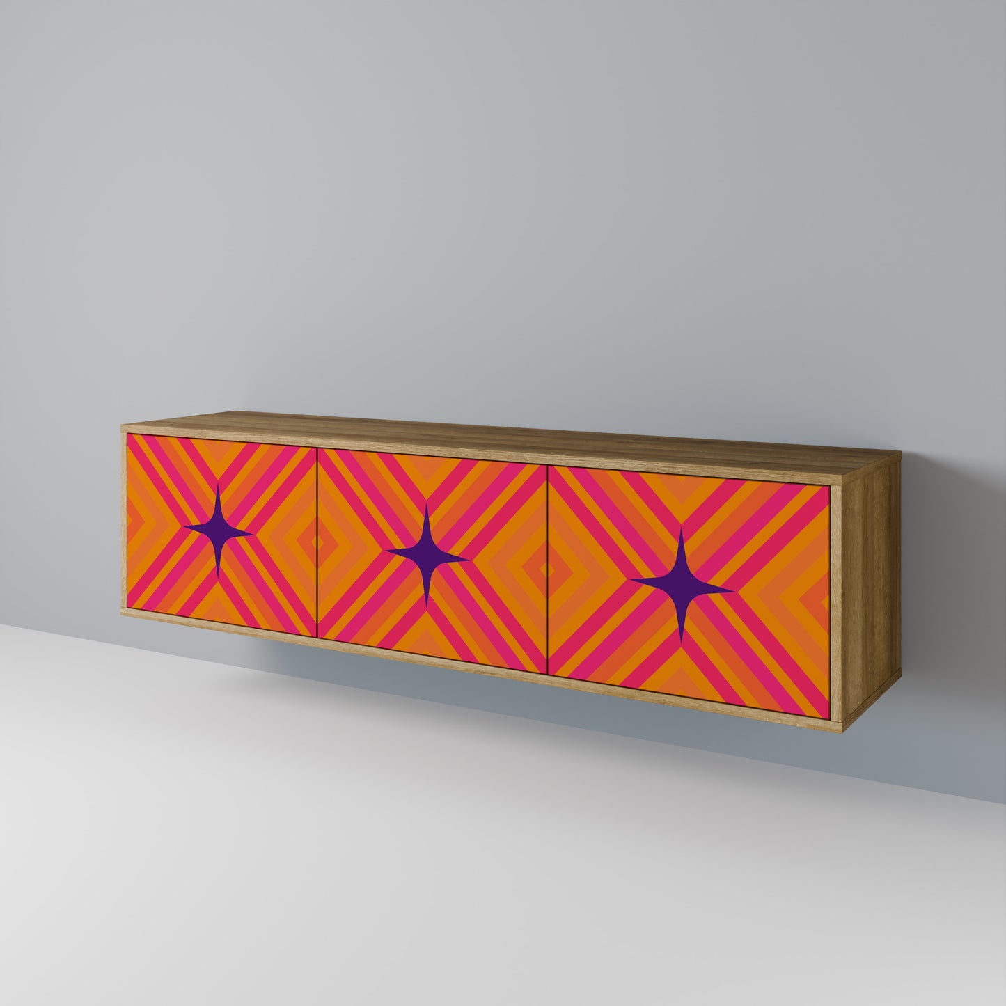 Mobile TV GEOMETRIC BRILLIANCE a 3 ante in effetto rovere