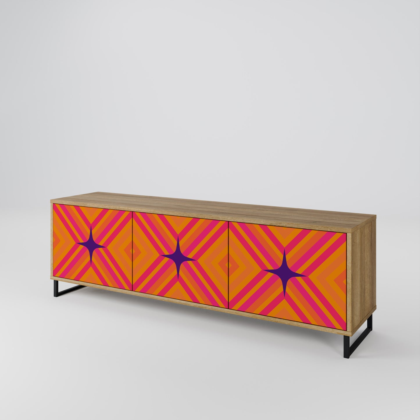 Mobile TV GEOMETRIC BRILLIANCE a 3 ante in effetto rovere