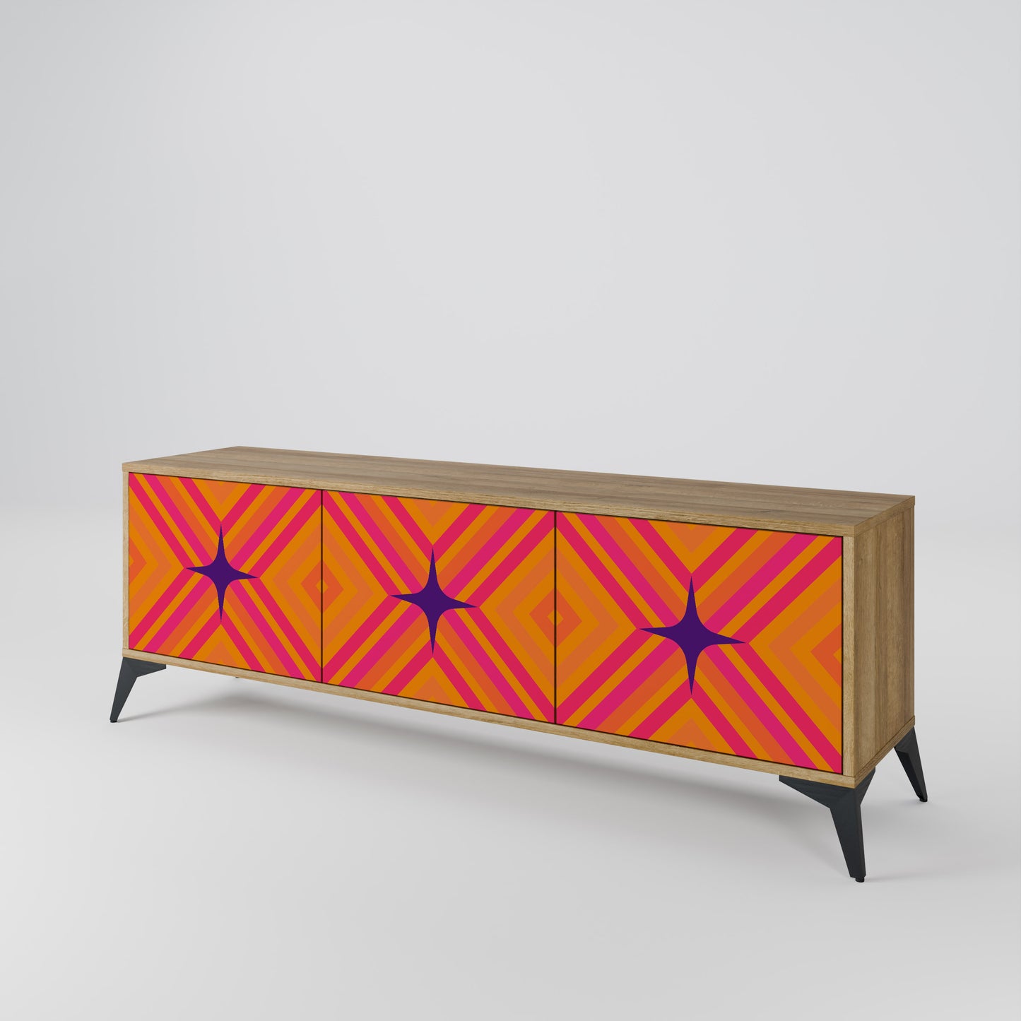 Mobile TV GEOMETRIC BRILLIANCE a 3 ante in effetto rovere