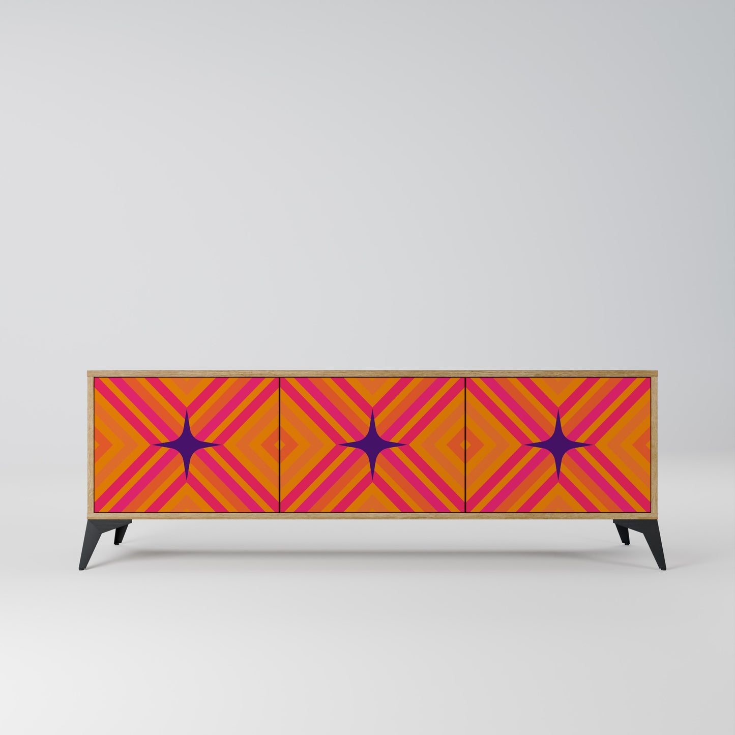 Mobile TV GEOMETRIC BRILLIANCE a 3 ante in effetto rovere